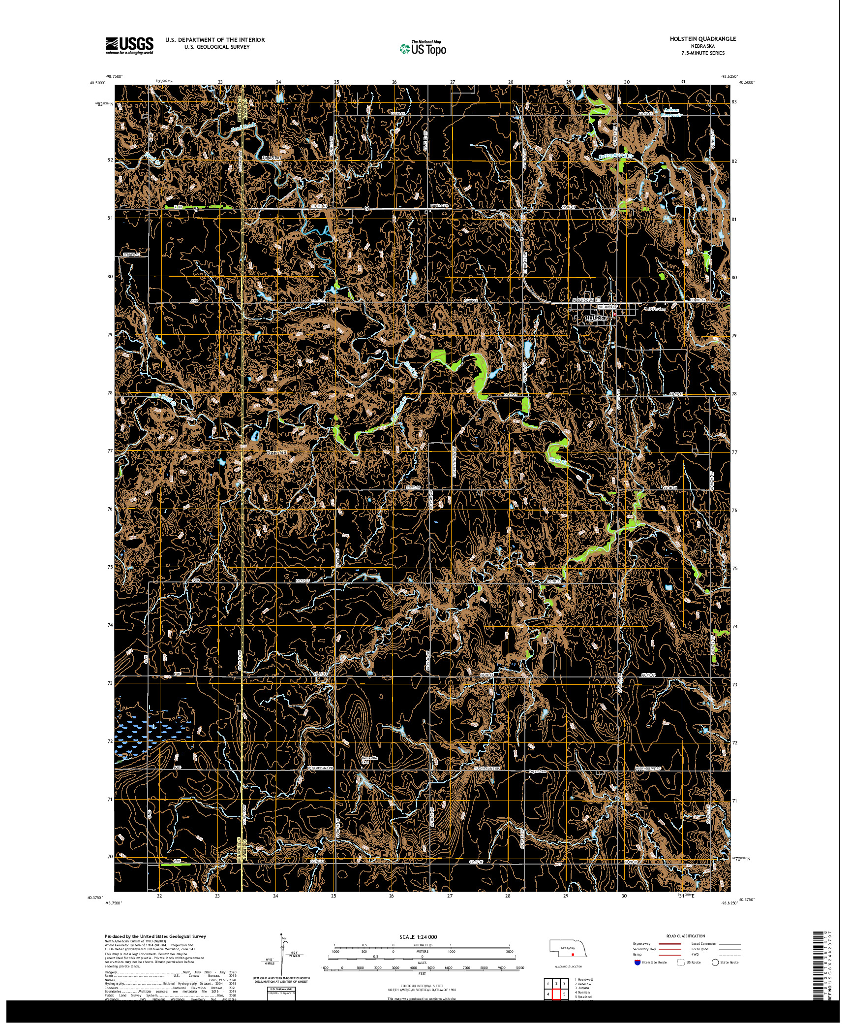 USGS US TOPO 7.5-MINUTE MAP FOR HOLSTEIN, NE 2021