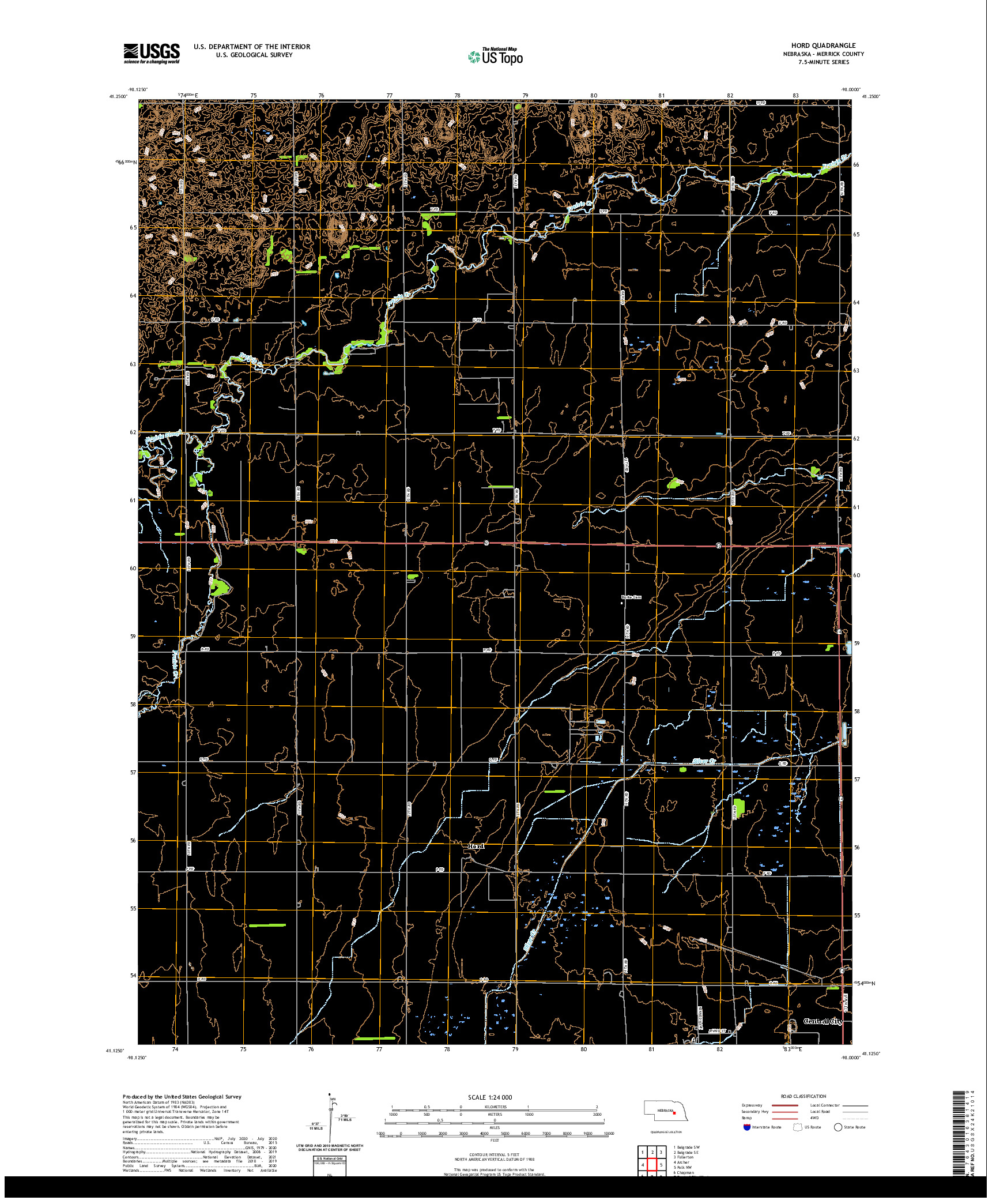 USGS US TOPO 7.5-MINUTE MAP FOR HORD, NE 2021