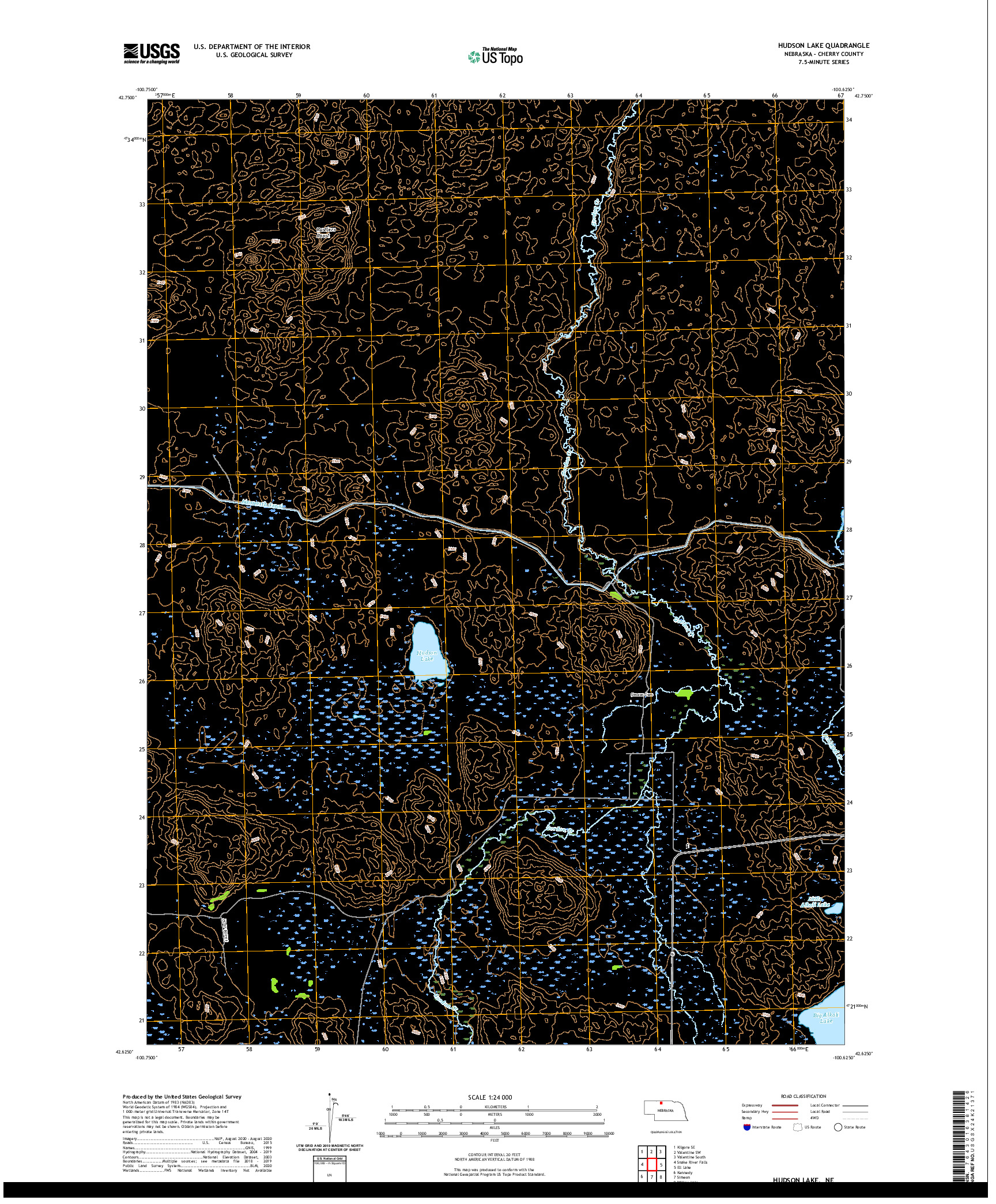 USGS US TOPO 7.5-MINUTE MAP FOR HUDSON LAKE, NE 2021