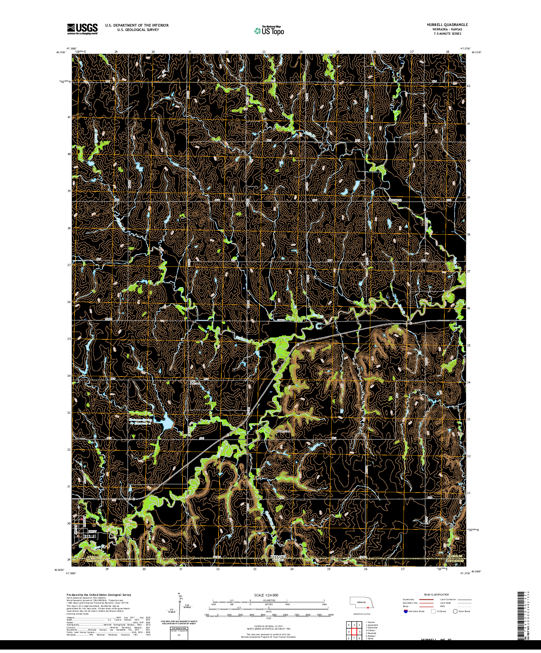 USGS US TOPO 7.5-MINUTE MAP FOR HUBBELL, NE,KS 2021
