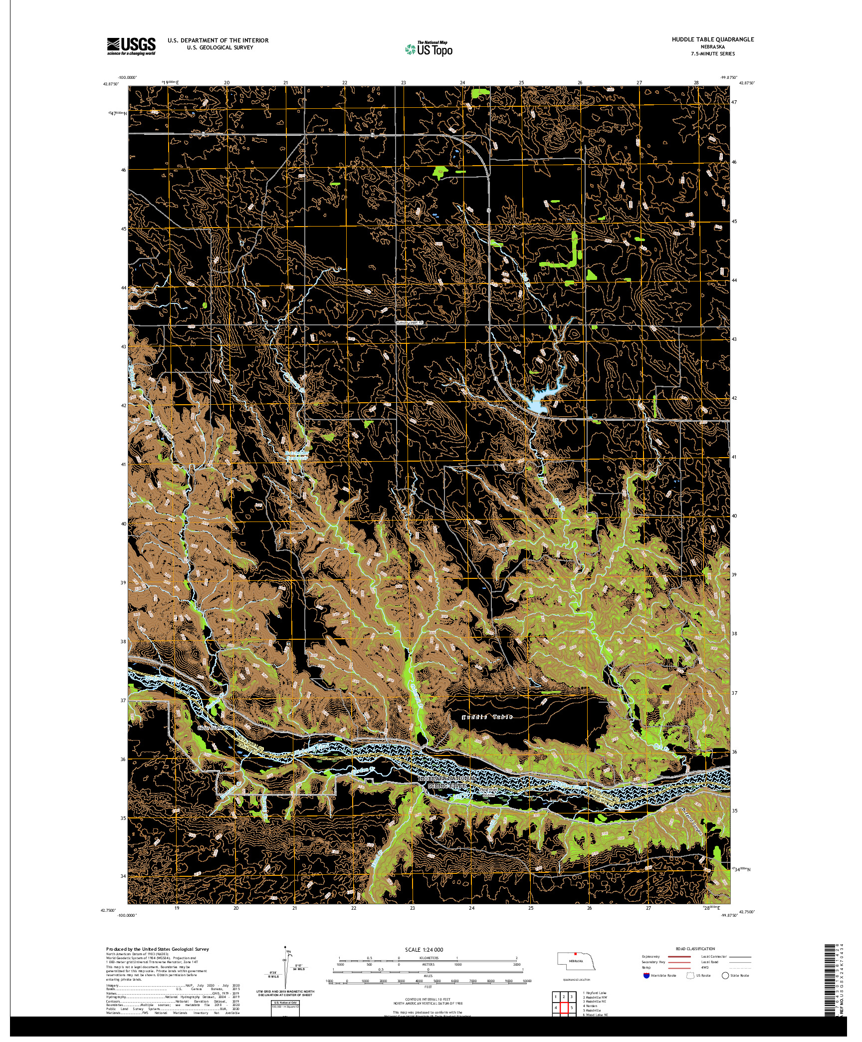 USGS US TOPO 7.5-MINUTE MAP FOR HUDDLE TABLE, NE 2021