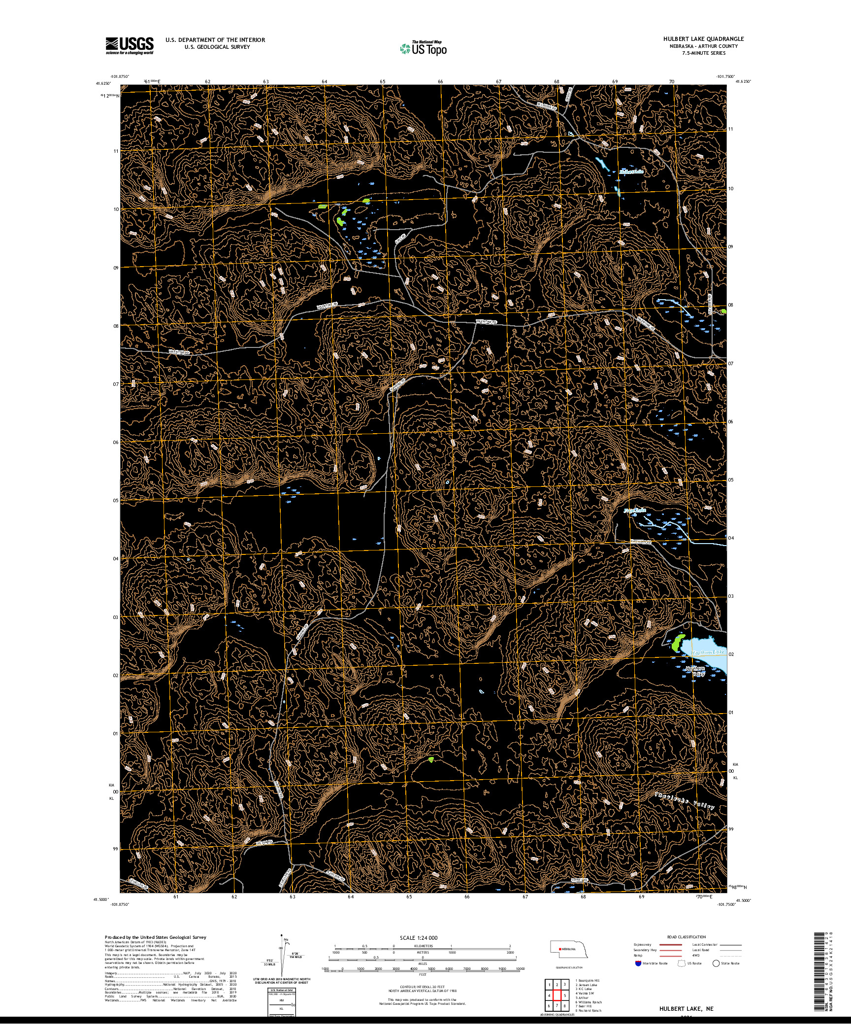 USGS US TOPO 7.5-MINUTE MAP FOR HULBERT LAKE, NE 2021