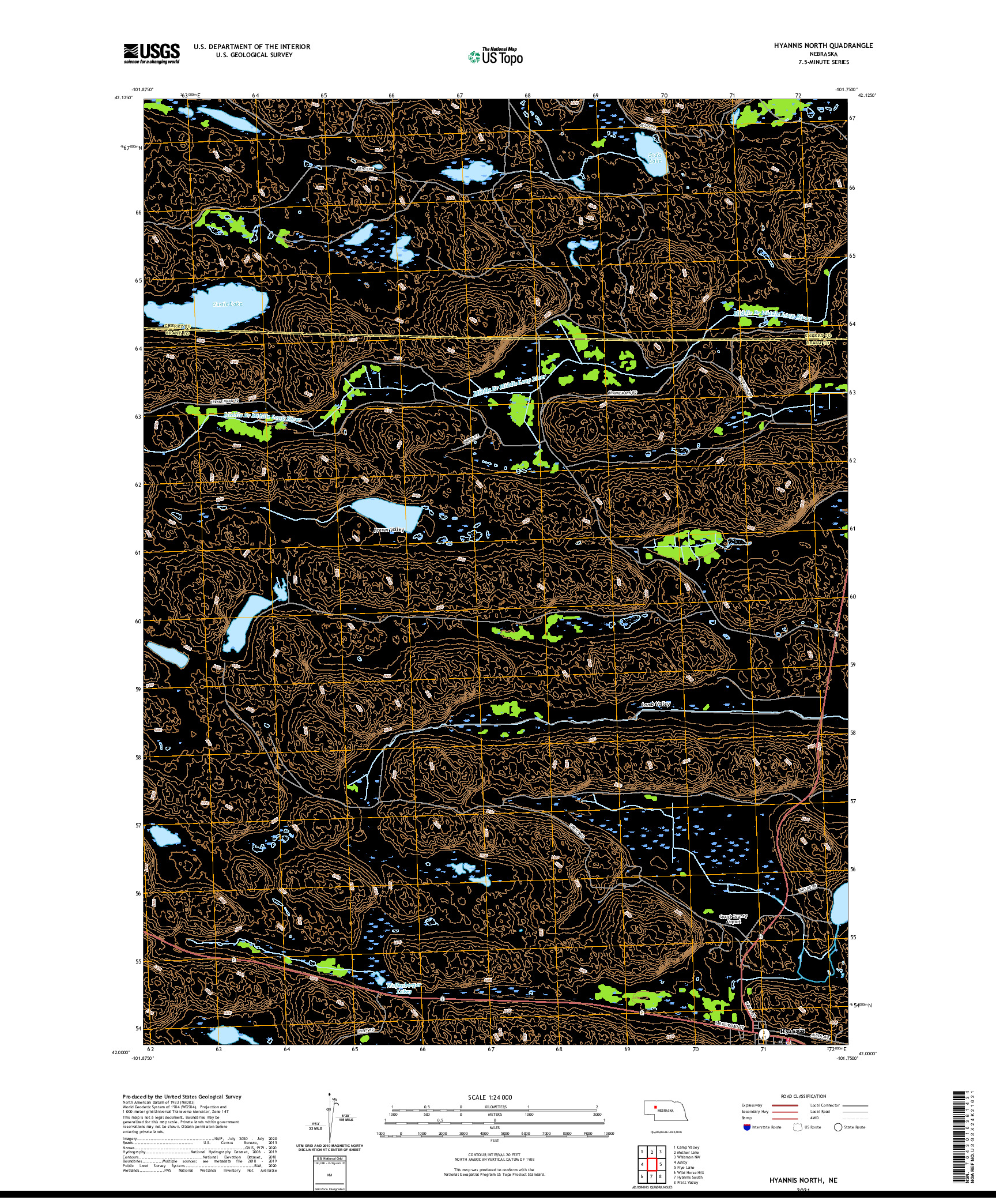 USGS US TOPO 7.5-MINUTE MAP FOR HYANNIS NORTH, NE 2021