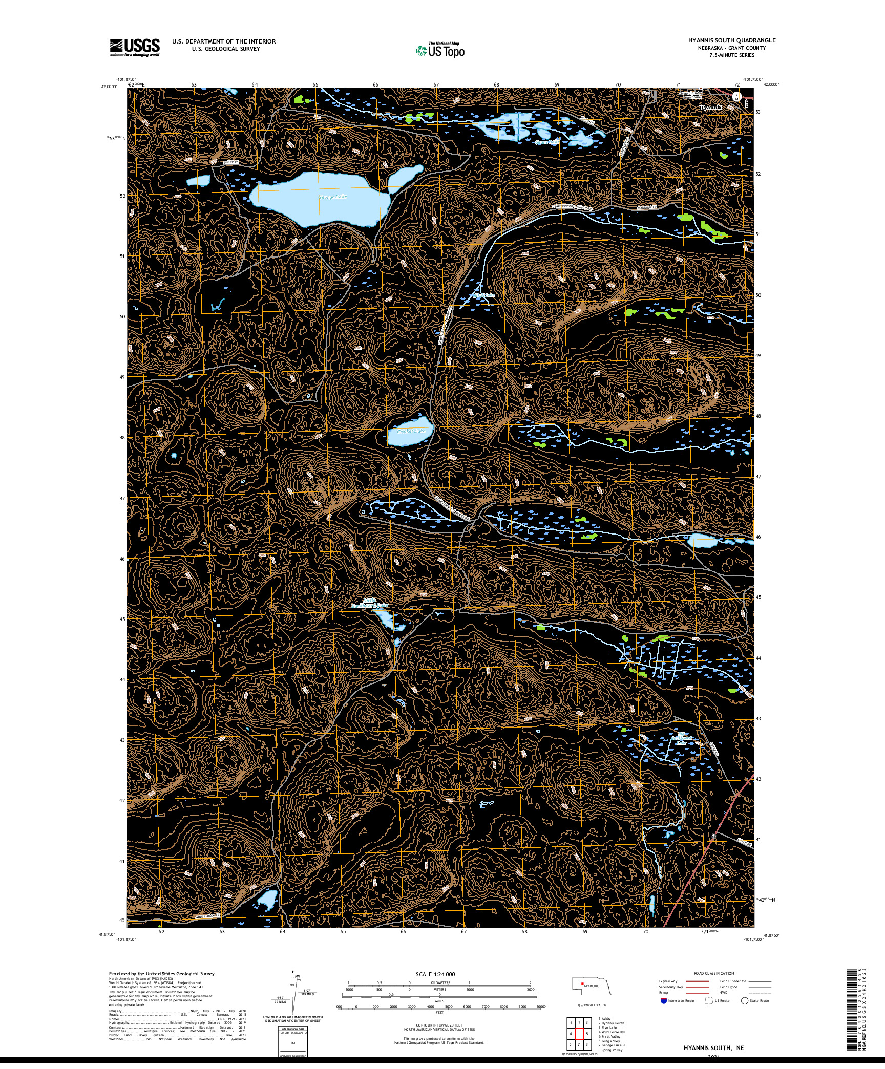 USGS US TOPO 7.5-MINUTE MAP FOR HYANNIS SOUTH, NE 2021