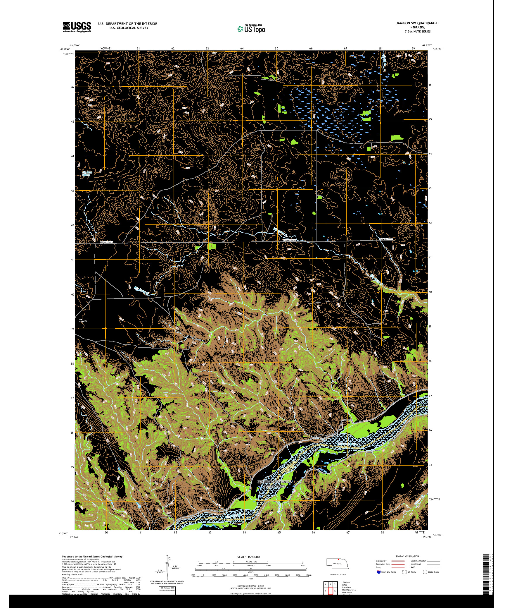 USGS US TOPO 7.5-MINUTE MAP FOR JAMISON SW, NE 2021