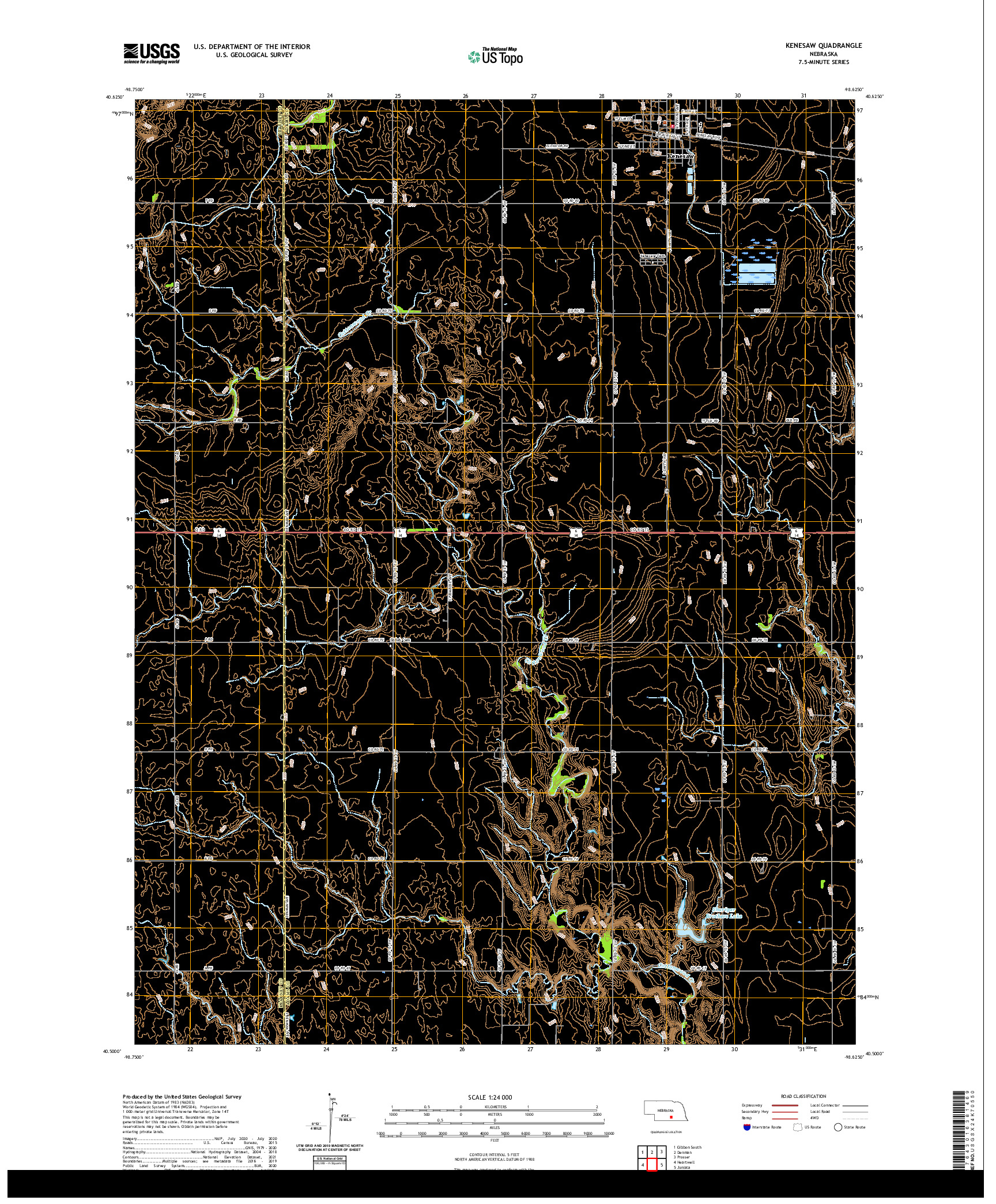 USGS US TOPO 7.5-MINUTE MAP FOR KENESAW, NE 2021