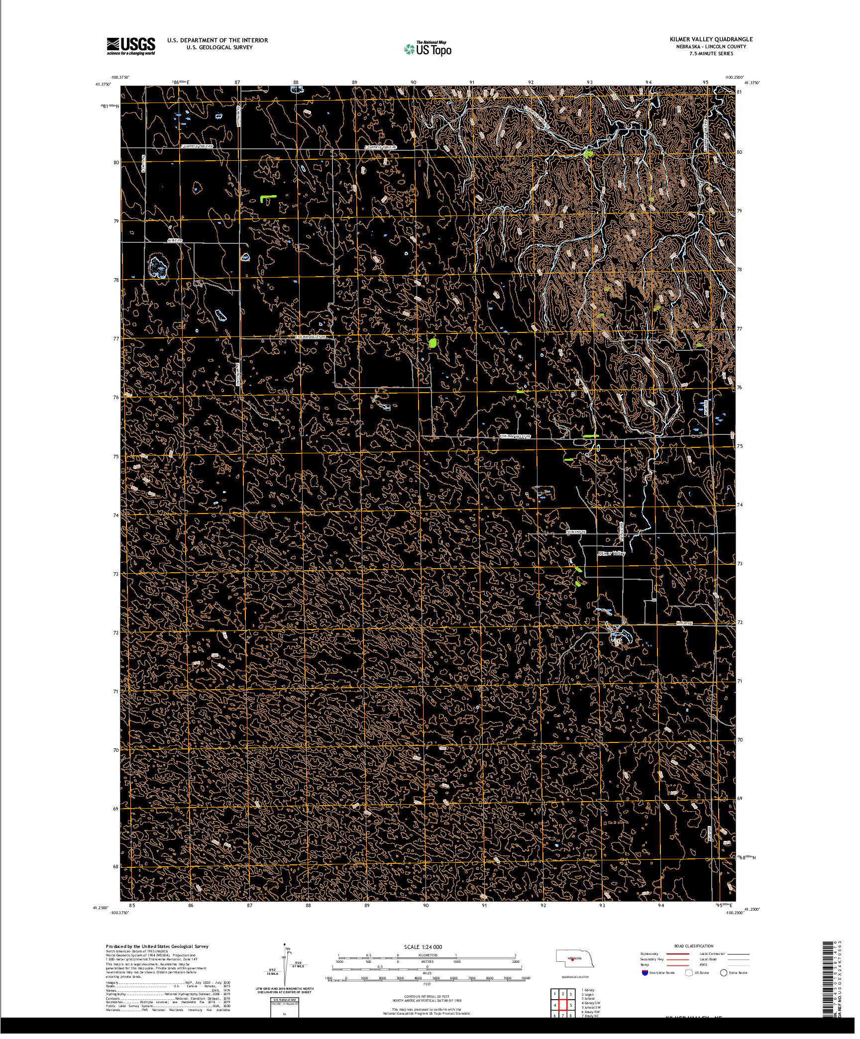 USGS US TOPO 7.5-MINUTE MAP FOR KILMER VALLEY, NE 2021