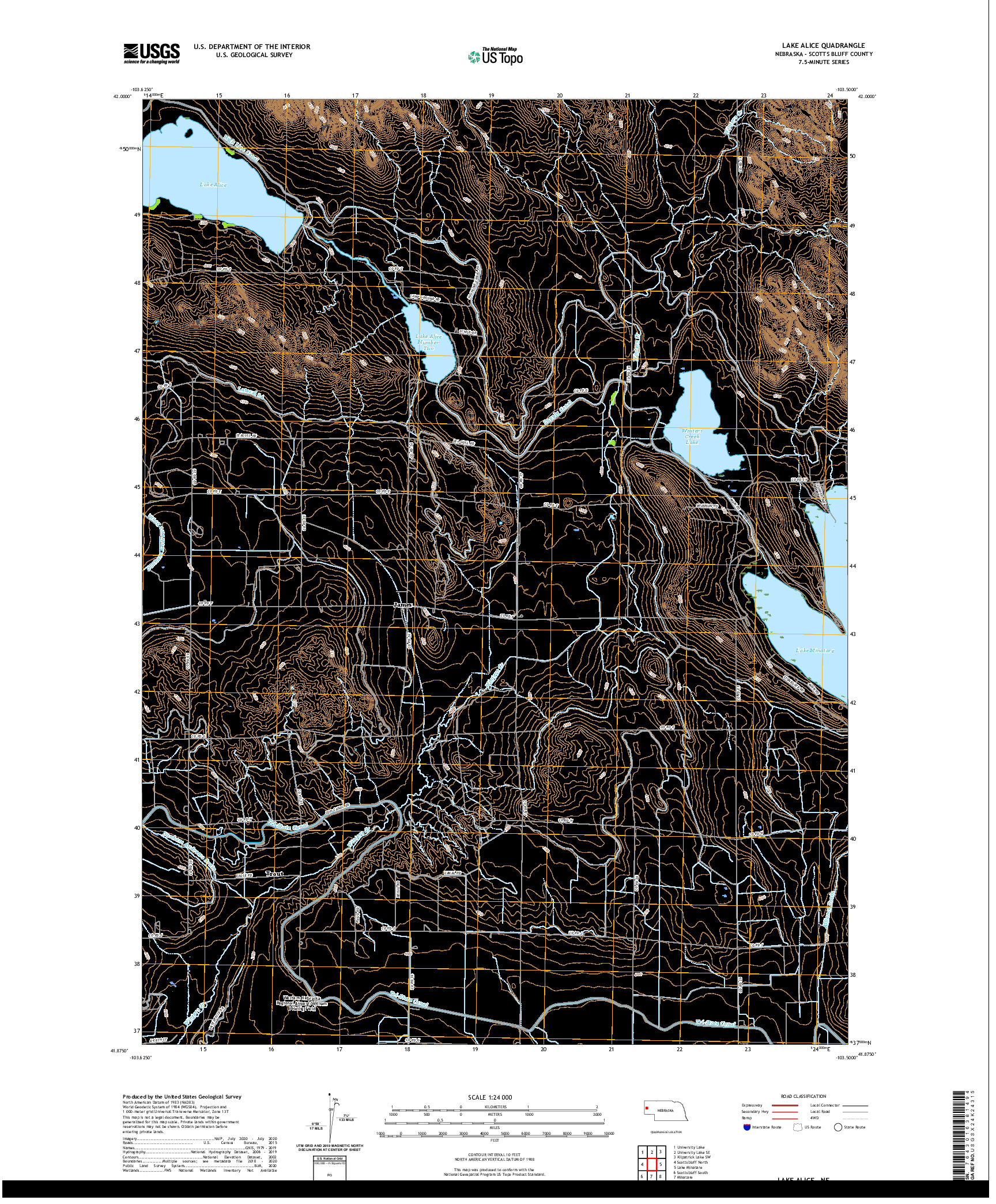 USGS US TOPO 7.5-MINUTE MAP FOR LAKE ALICE, NE 2021