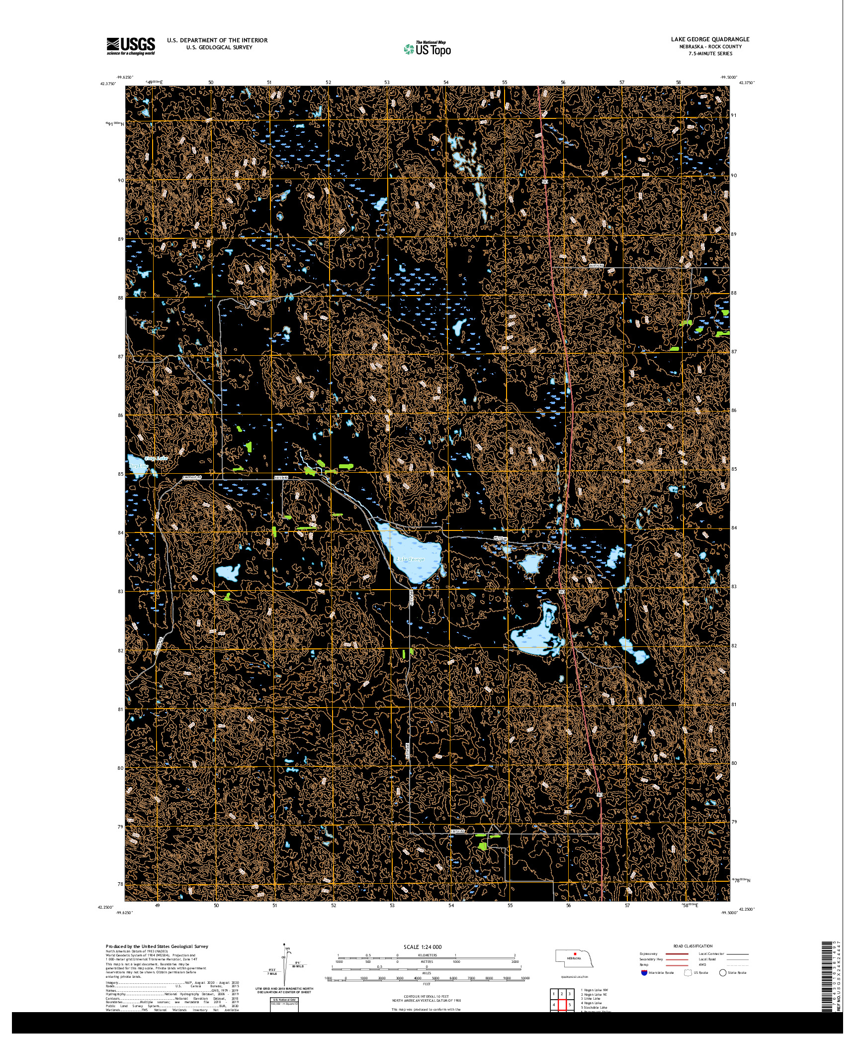 USGS US TOPO 7.5-MINUTE MAP FOR LAKE GEORGE, NE 2021