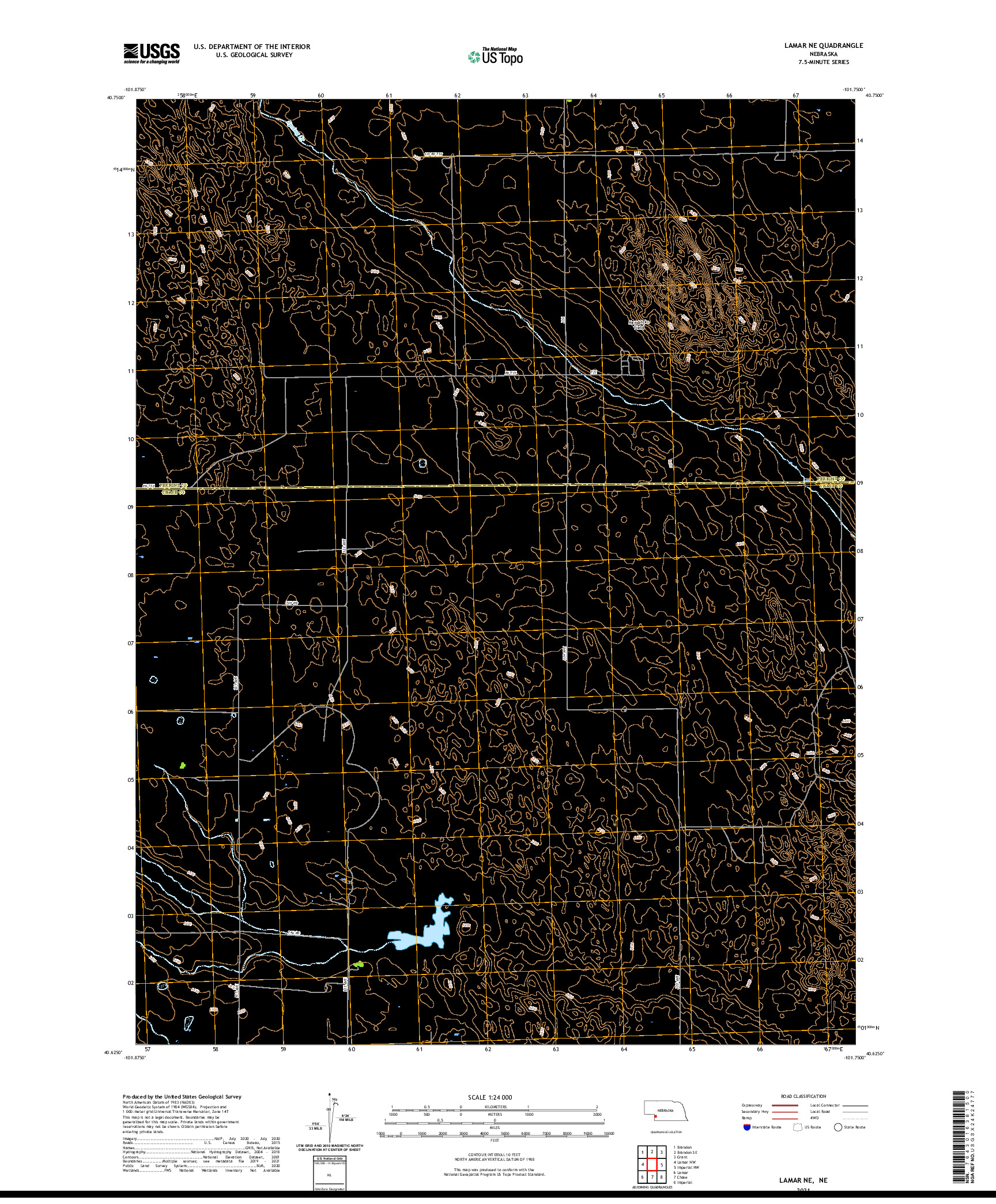 USGS US TOPO 7.5-MINUTE MAP FOR LAMAR NE, NE 2021