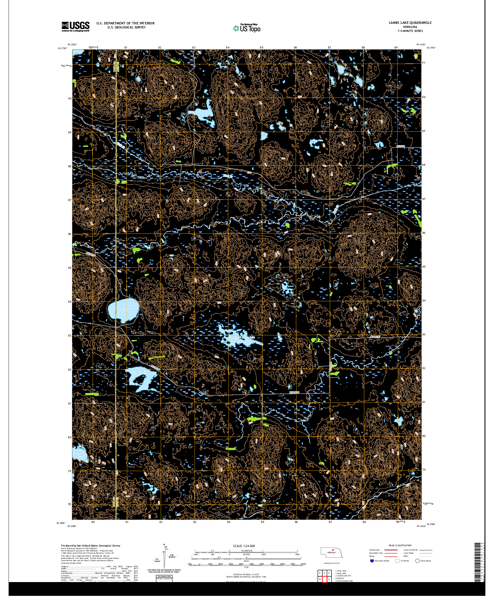 USGS US TOPO 7.5-MINUTE MAP FOR LAMBS LAKE, NE 2021