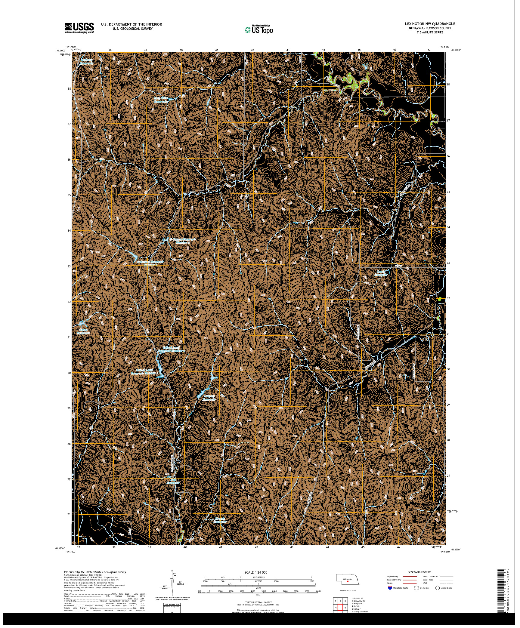 USGS US TOPO 7.5-MINUTE MAP FOR LEXINGTON NW, NE 2021