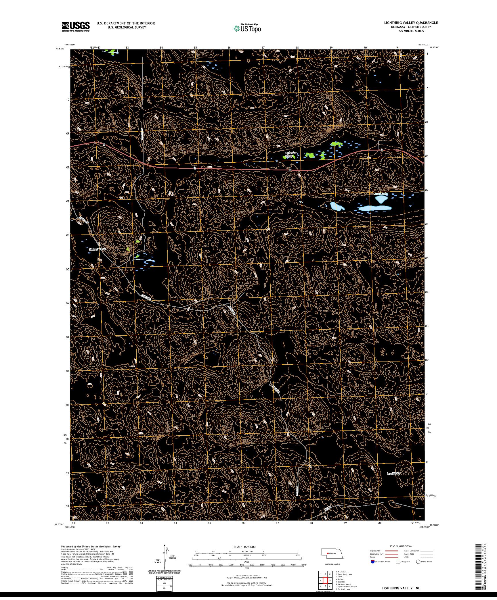 USGS US TOPO 7.5-MINUTE MAP FOR LIGHTNING VALLEY, NE 2021