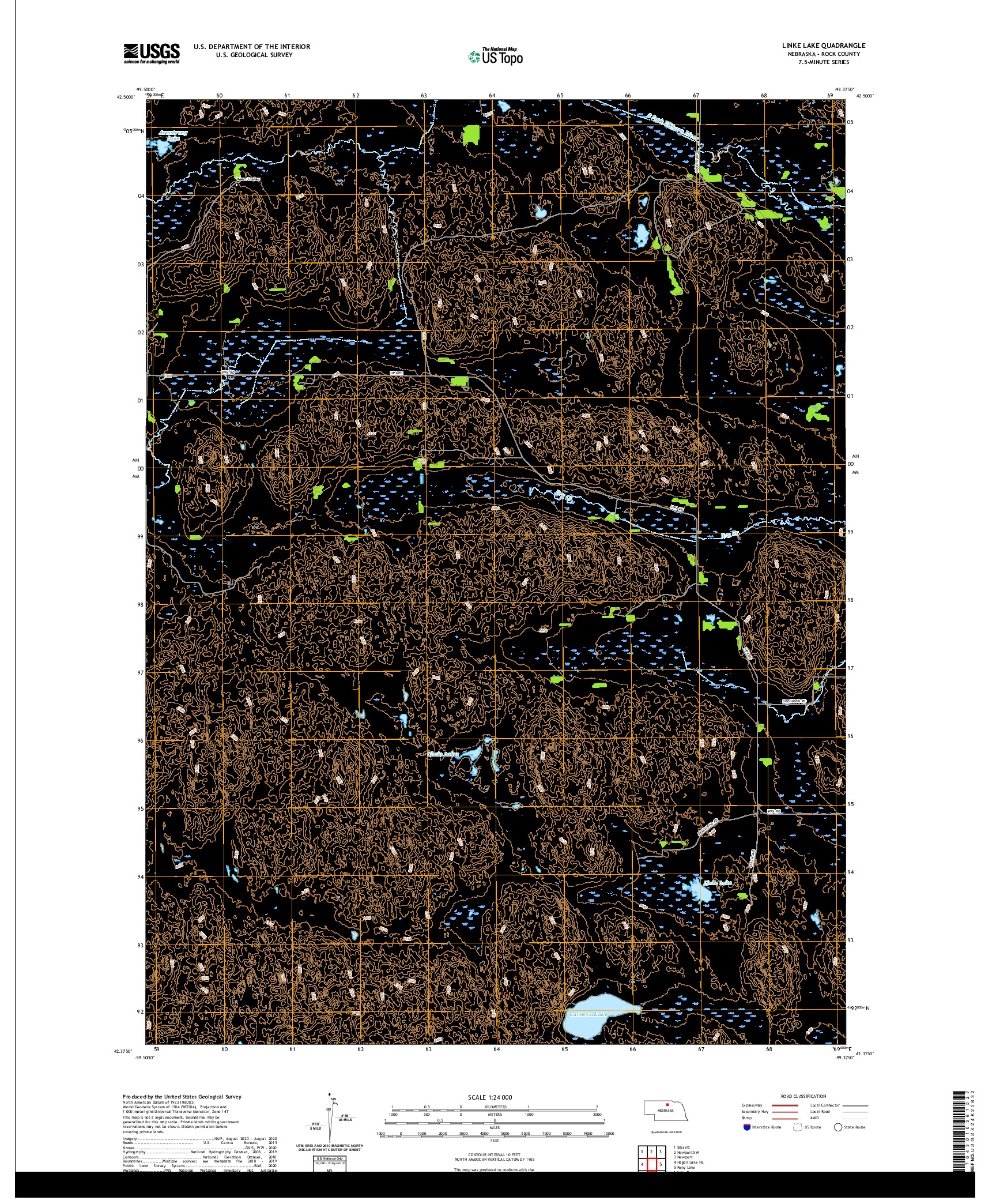 USGS US TOPO 7.5-MINUTE MAP FOR LINKE LAKE, NE 2021