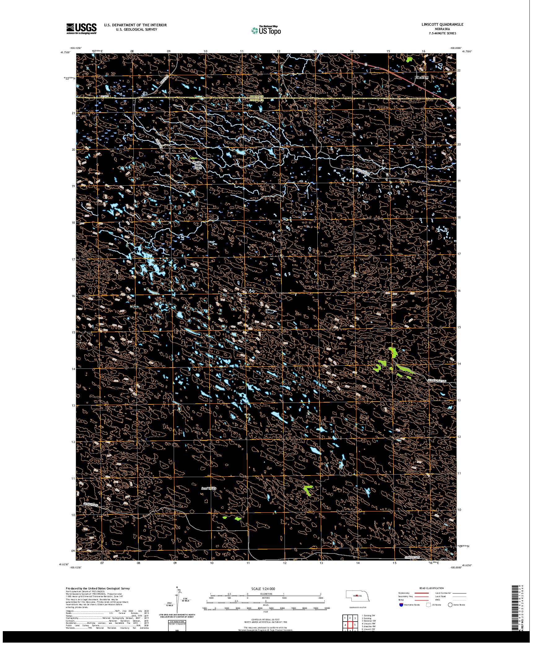 USGS US TOPO 7.5-MINUTE MAP FOR LINSCOTT, NE 2021