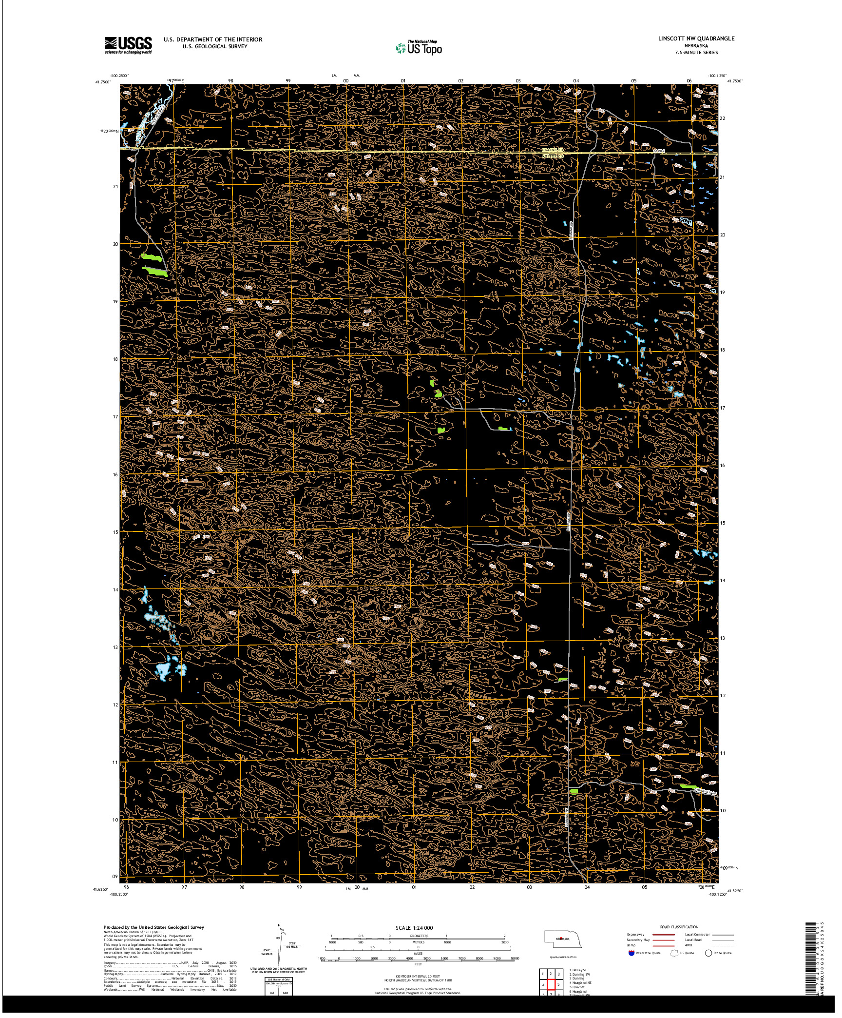 USGS US TOPO 7.5-MINUTE MAP FOR LINSCOTT NW, NE 2021