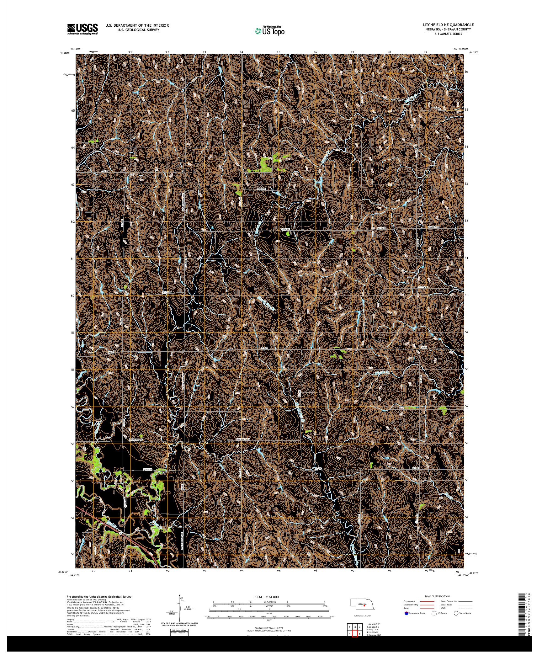 USGS US TOPO 7.5-MINUTE MAP FOR LITCHFIELD NE, NE 2021