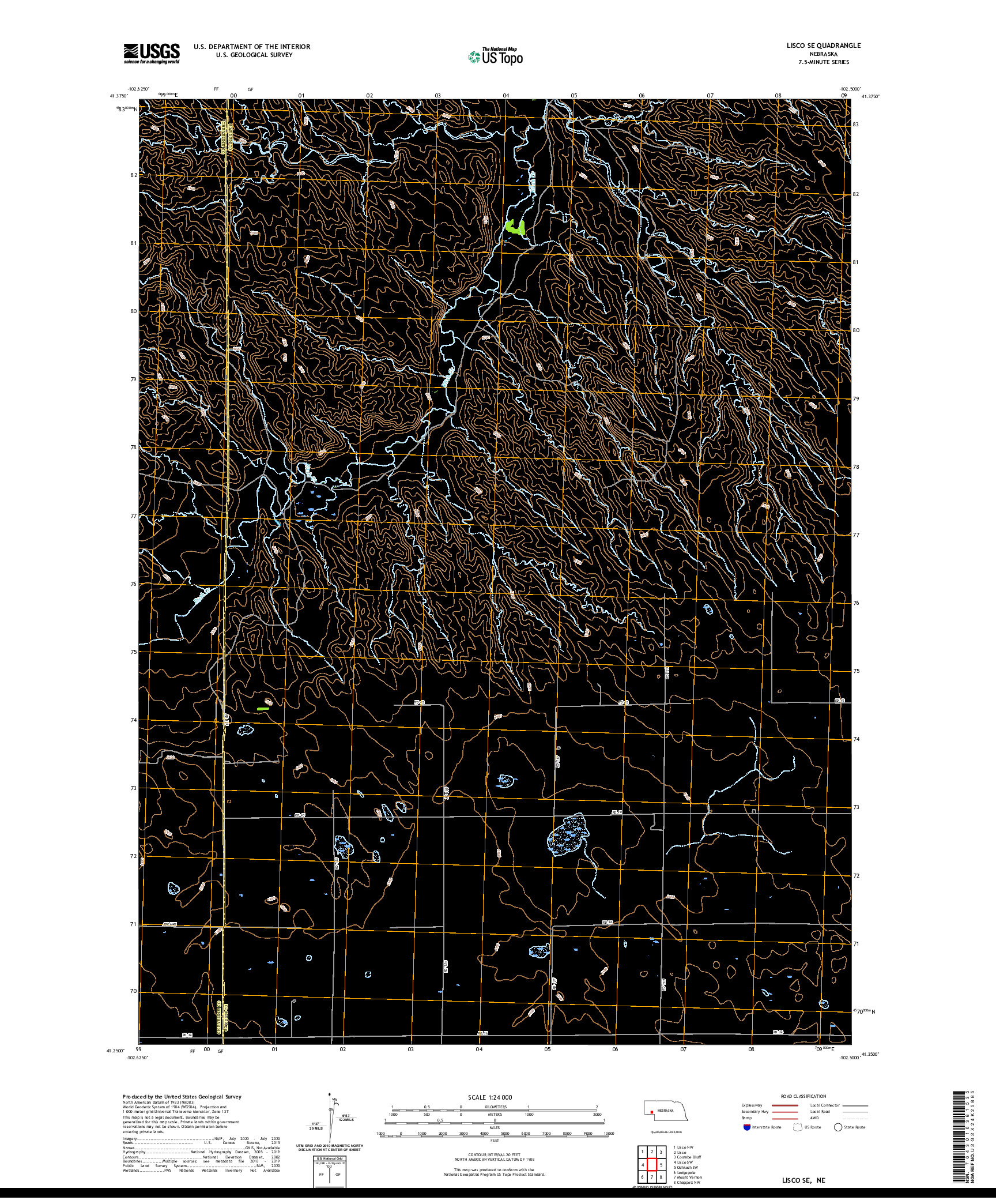 USGS US TOPO 7.5-MINUTE MAP FOR LISCO SE, NE 2021