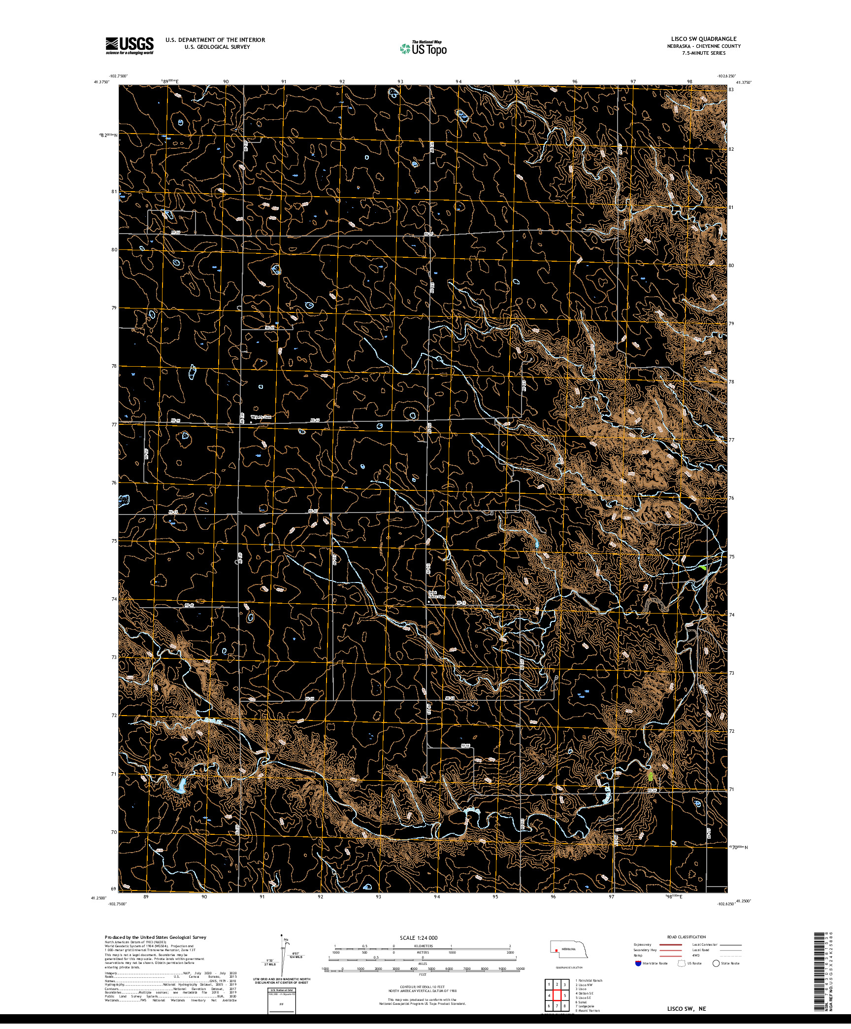 USGS US TOPO 7.5-MINUTE MAP FOR LISCO SW, NE 2021