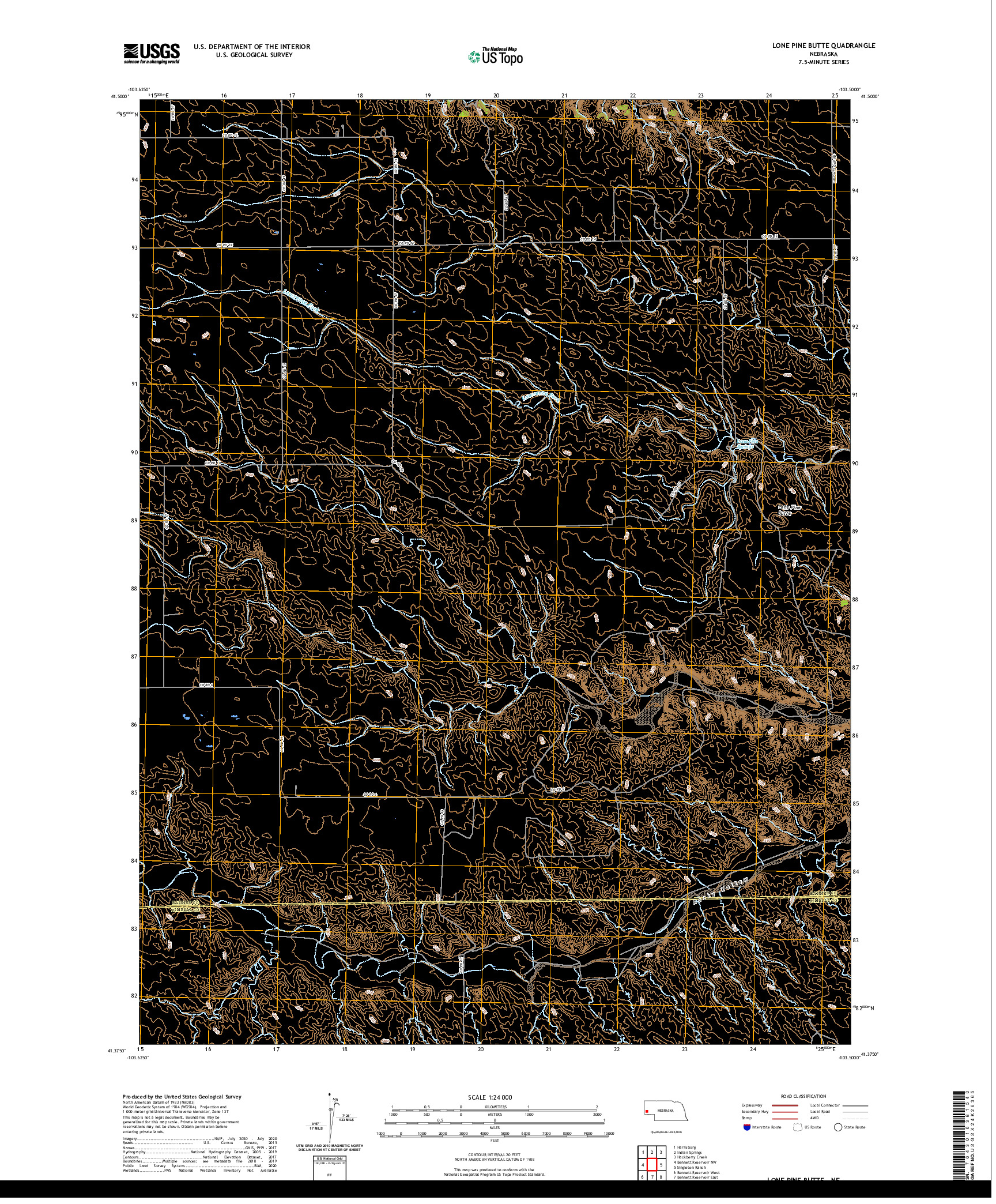 USGS US TOPO 7.5-MINUTE MAP FOR LONE PINE BUTTE, NE 2021