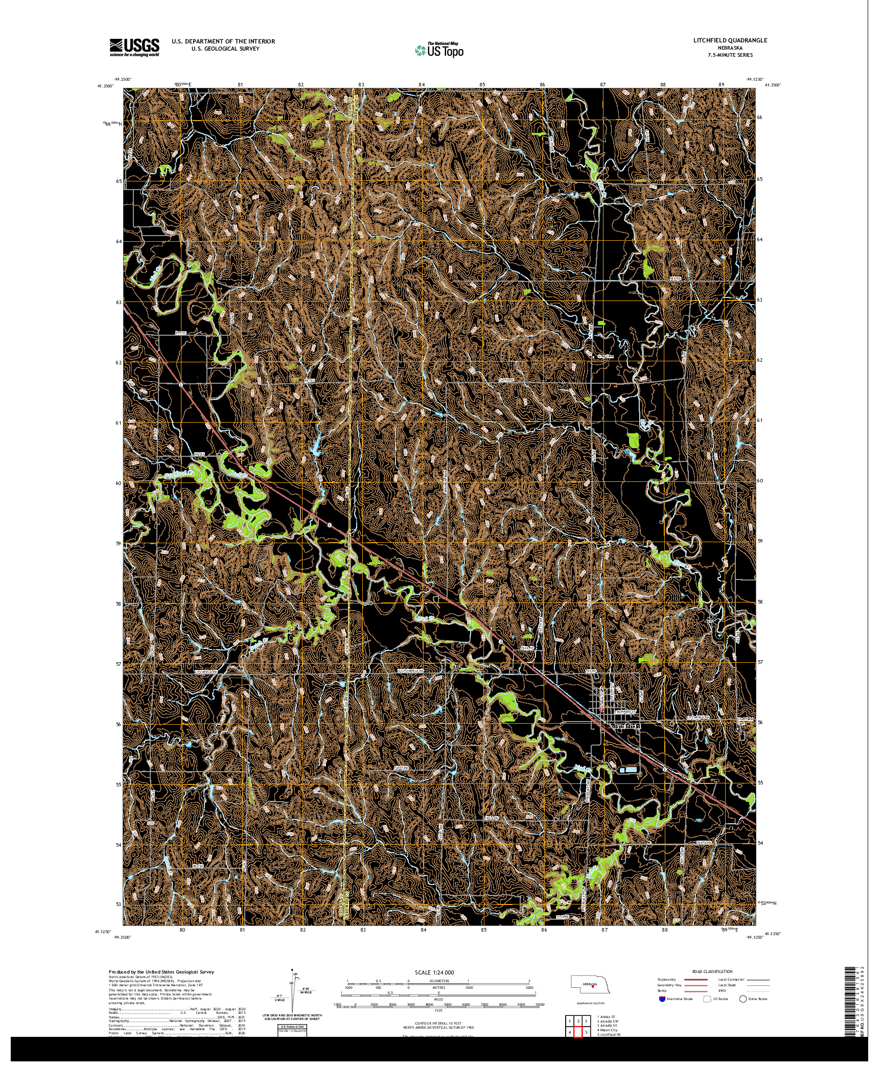 USGS US TOPO 7.5-MINUTE MAP FOR LITCHFIELD, NE 2021