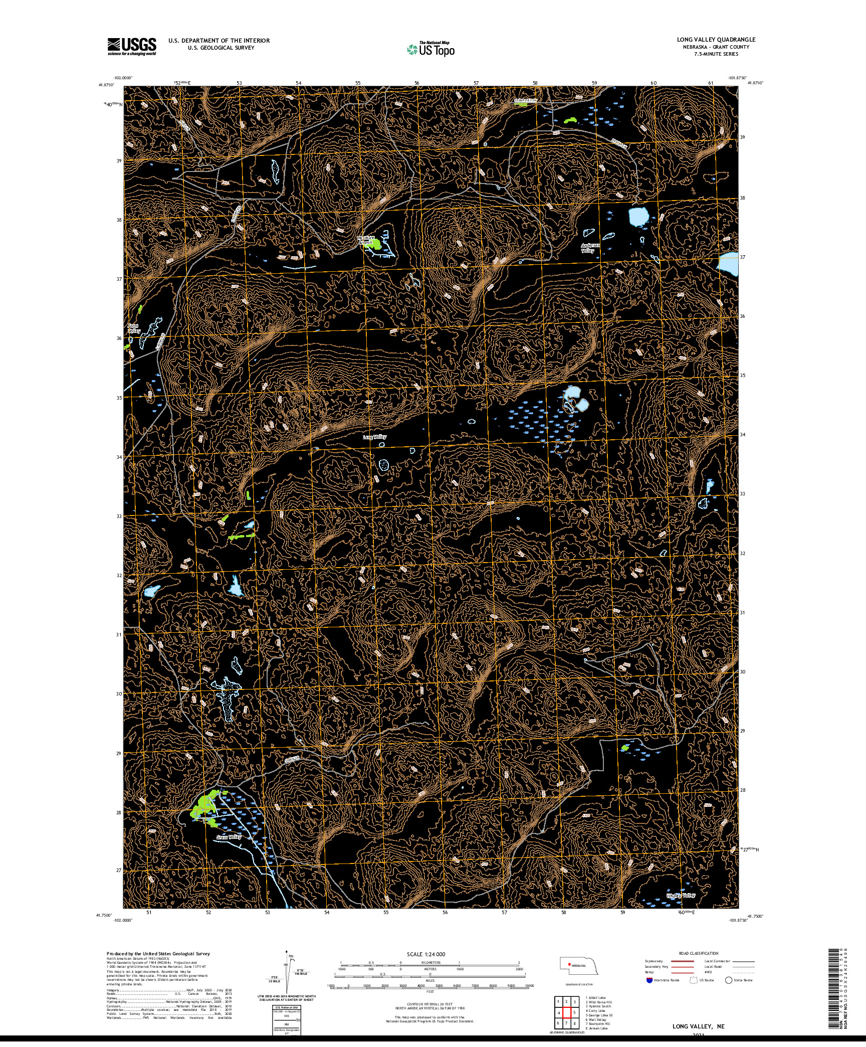 USGS US TOPO 7.5-MINUTE MAP FOR LONG VALLEY, NE 2021