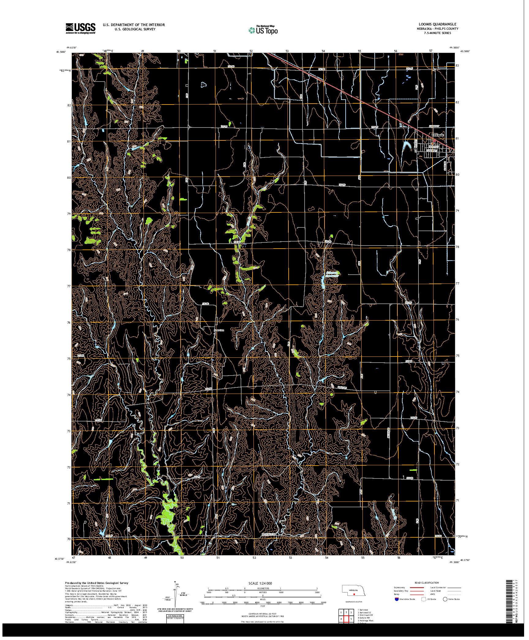 USGS US TOPO 7.5-MINUTE MAP FOR LOOMIS, NE 2021