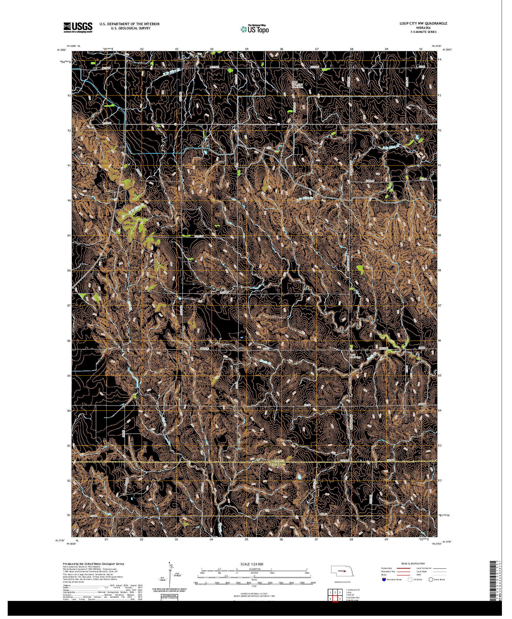 USGS US TOPO 7.5-MINUTE MAP FOR LOUP CITY NW, NE 2021