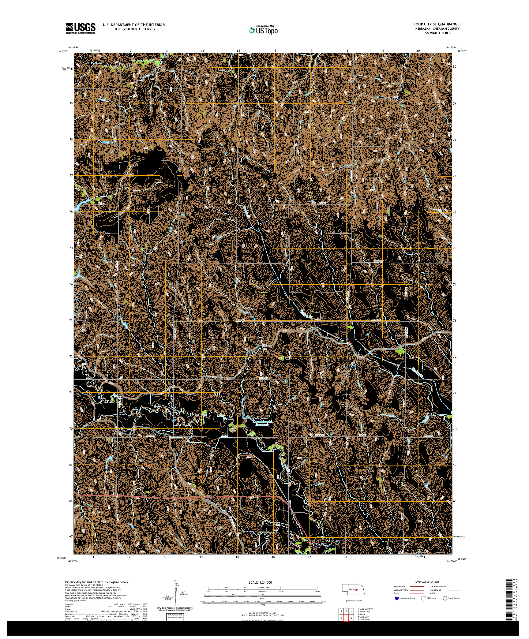 USGS US TOPO 7.5-MINUTE MAP FOR LOUP CITY SE, NE 2021