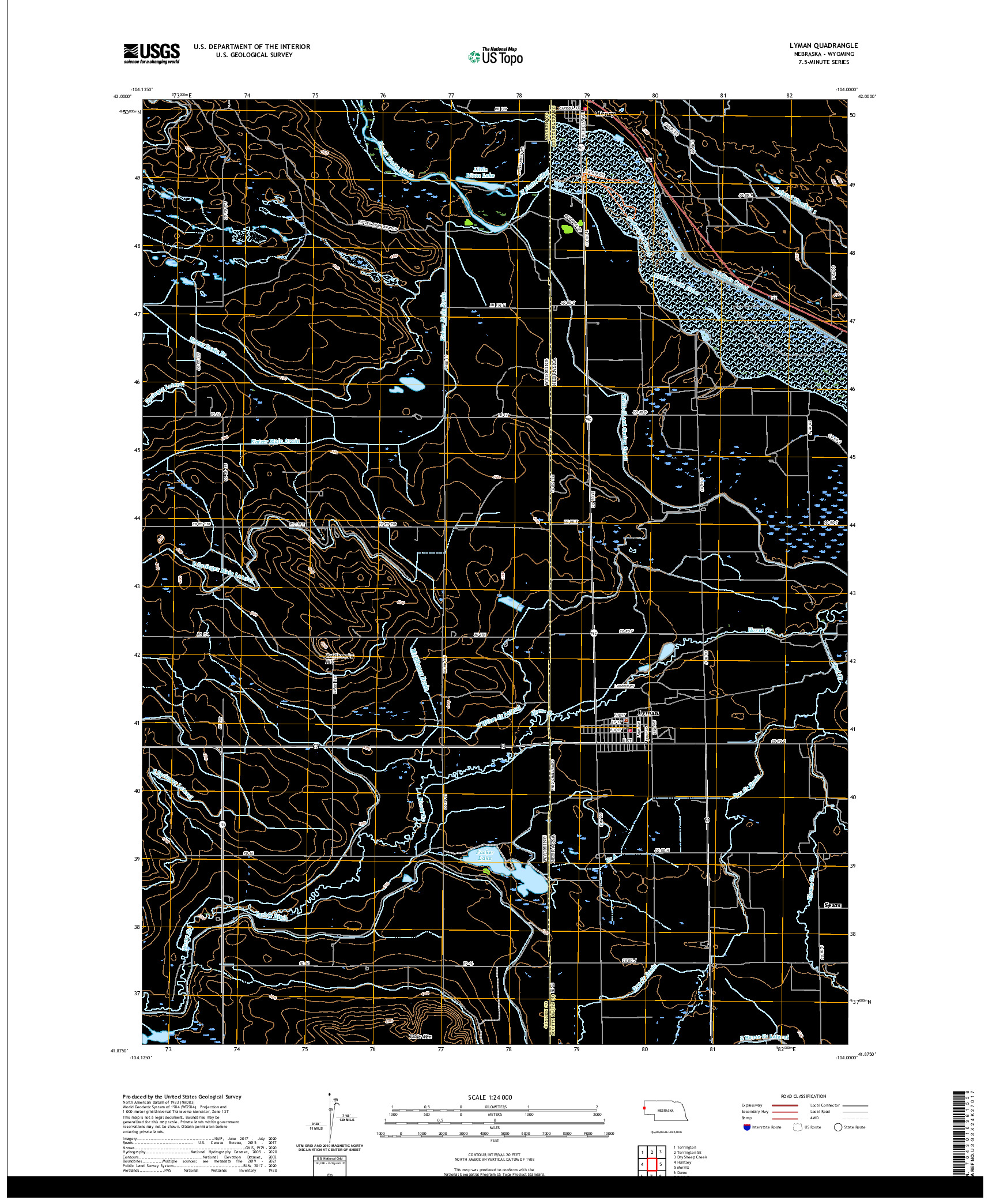 USGS US TOPO 7.5-MINUTE MAP FOR LYMAN, NE,WY 2021