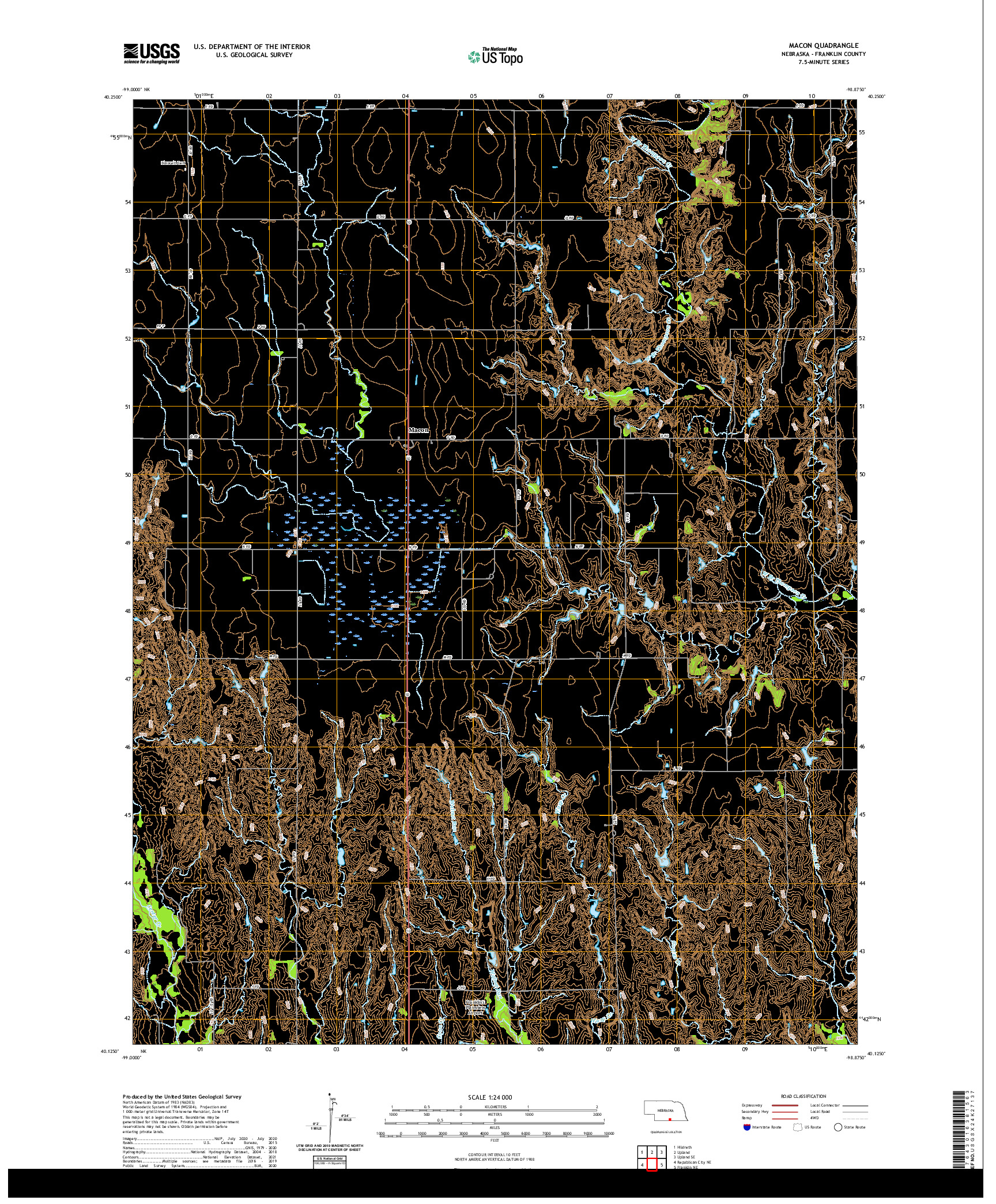 USGS US TOPO 7.5-MINUTE MAP FOR MACON, NE 2021