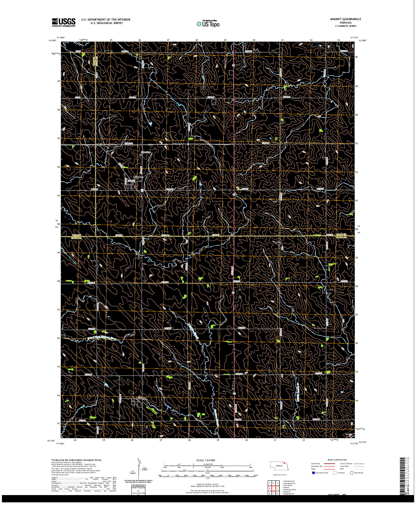 USGS US TOPO 7.5-MINUTE MAP FOR MAGNET, NE 2021