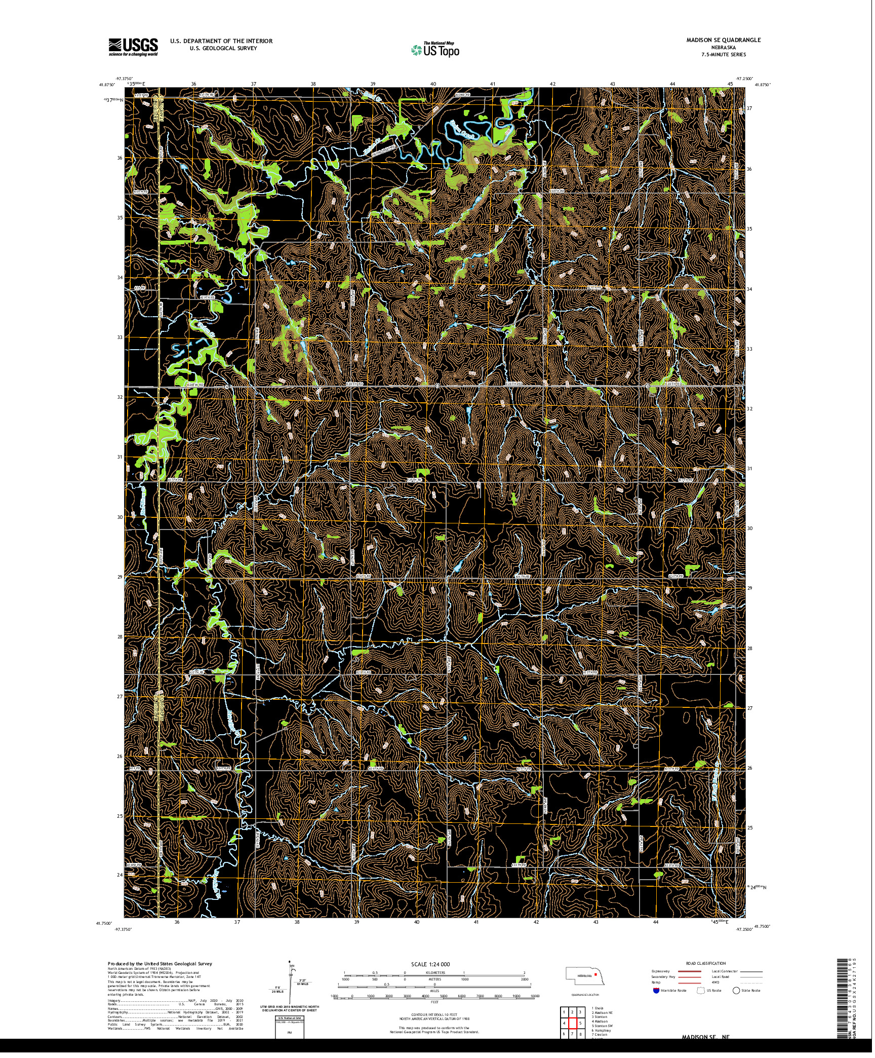 USGS US TOPO 7.5-MINUTE MAP FOR MADISON SE, NE 2021