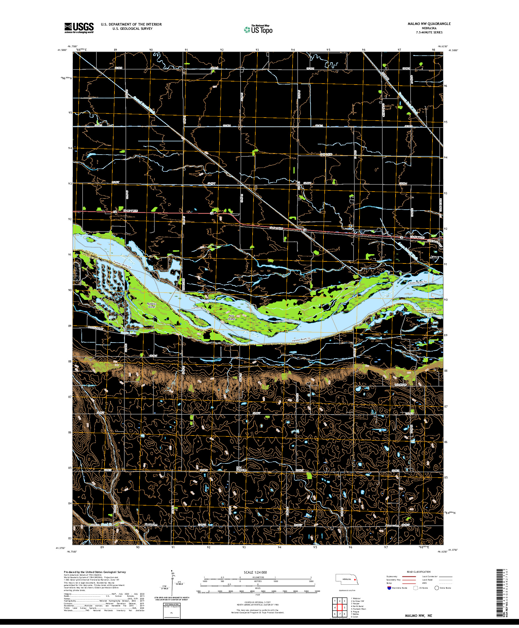 USGS US TOPO 7.5-MINUTE MAP FOR MALMO NW, NE 2021