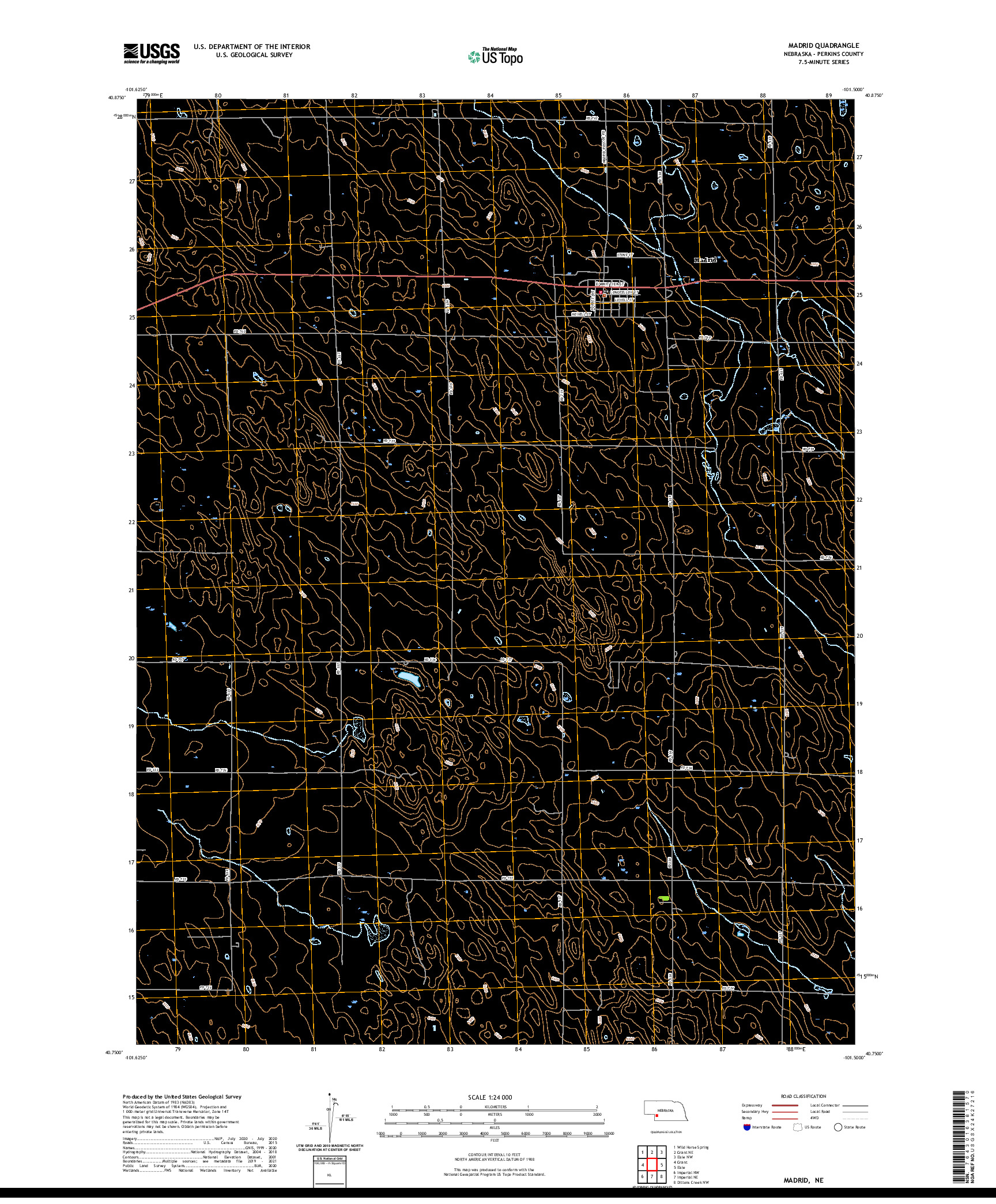 USGS US TOPO 7.5-MINUTE MAP FOR MADRID, NE 2021