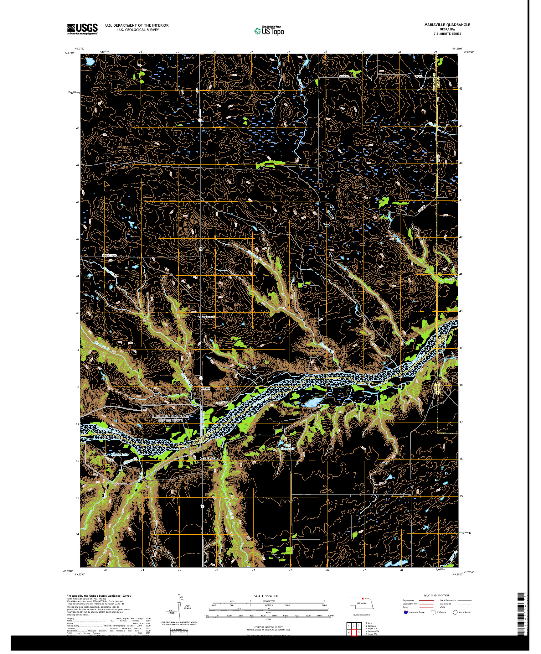 USGS US TOPO 7.5-MINUTE MAP FOR MARIAVILLE, NE 2021