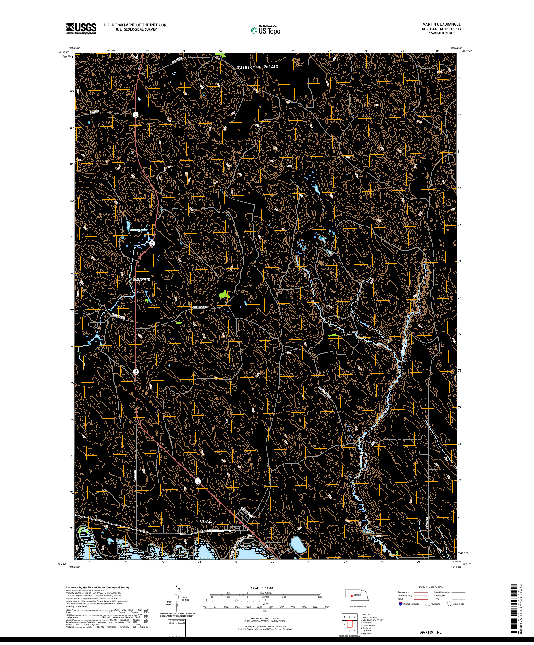 USGS US TOPO 7.5-MINUTE MAP FOR MARTIN, NE 2021