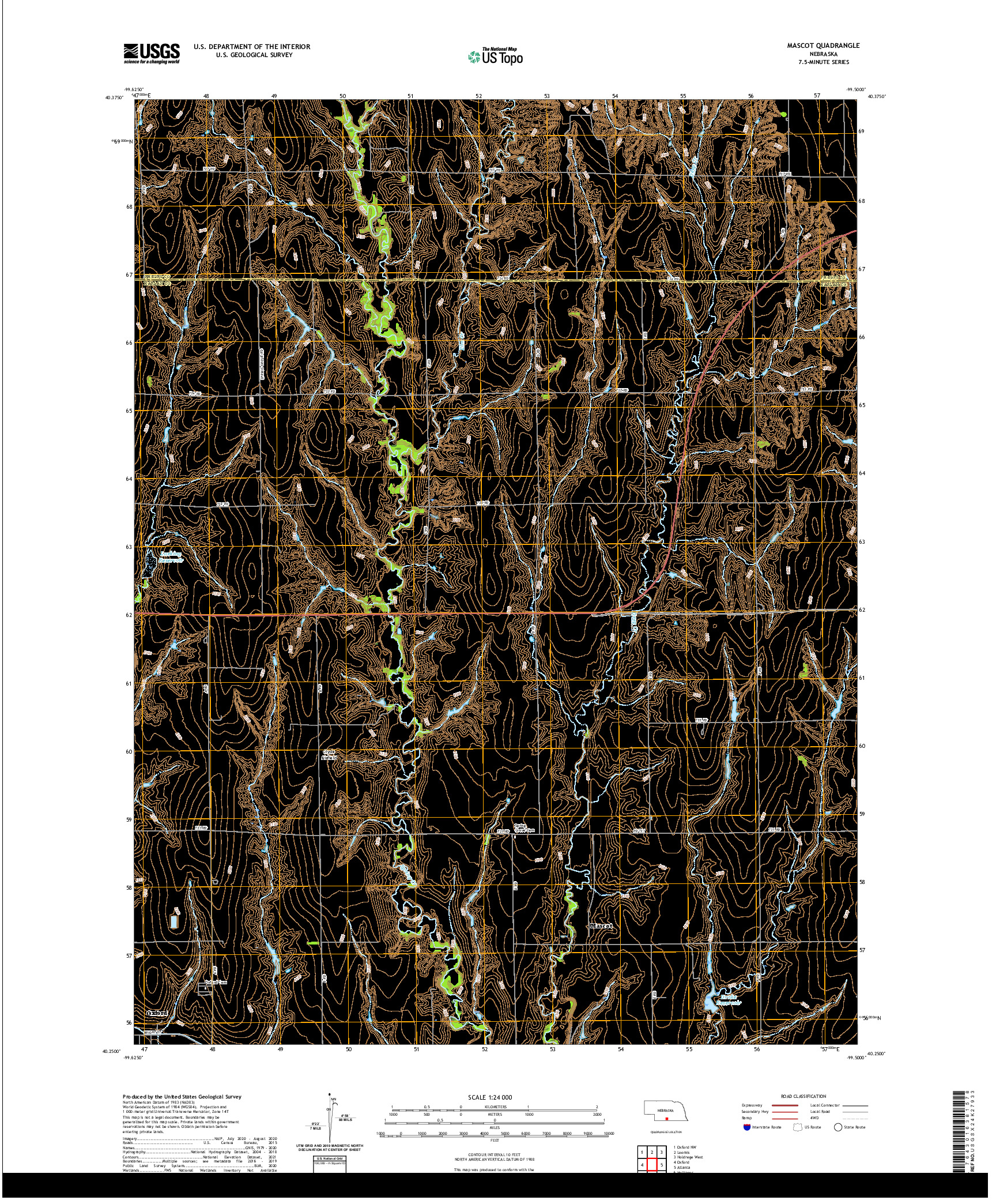 USGS US TOPO 7.5-MINUTE MAP FOR MASCOT, NE 2021