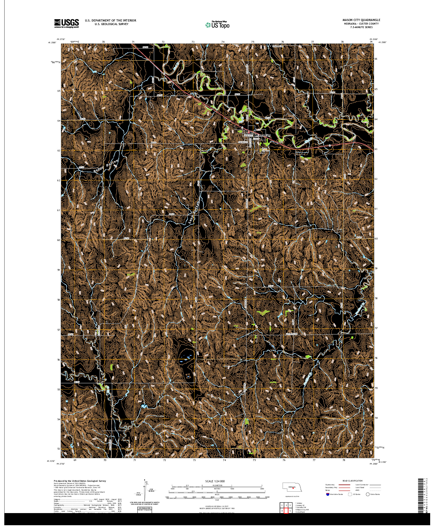 USGS US TOPO 7.5-MINUTE MAP FOR MASON CITY, NE 2021