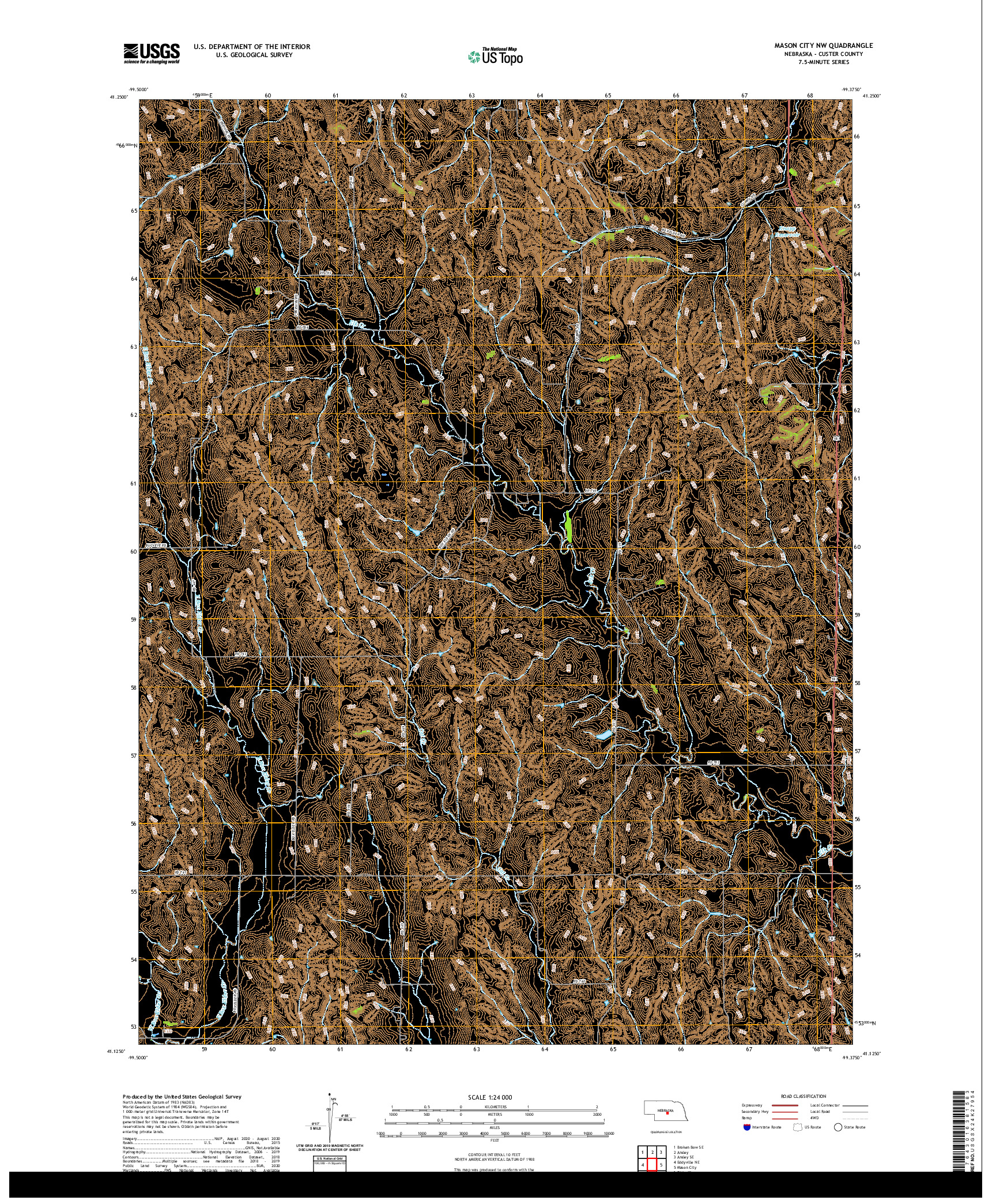 USGS US TOPO 7.5-MINUTE MAP FOR MASON CITY NW, NE 2021