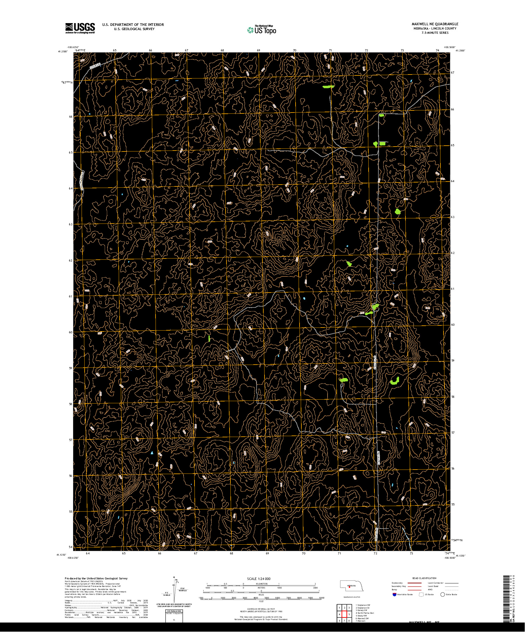 USGS US TOPO 7.5-MINUTE MAP FOR MAXWELL NE, NE 2021