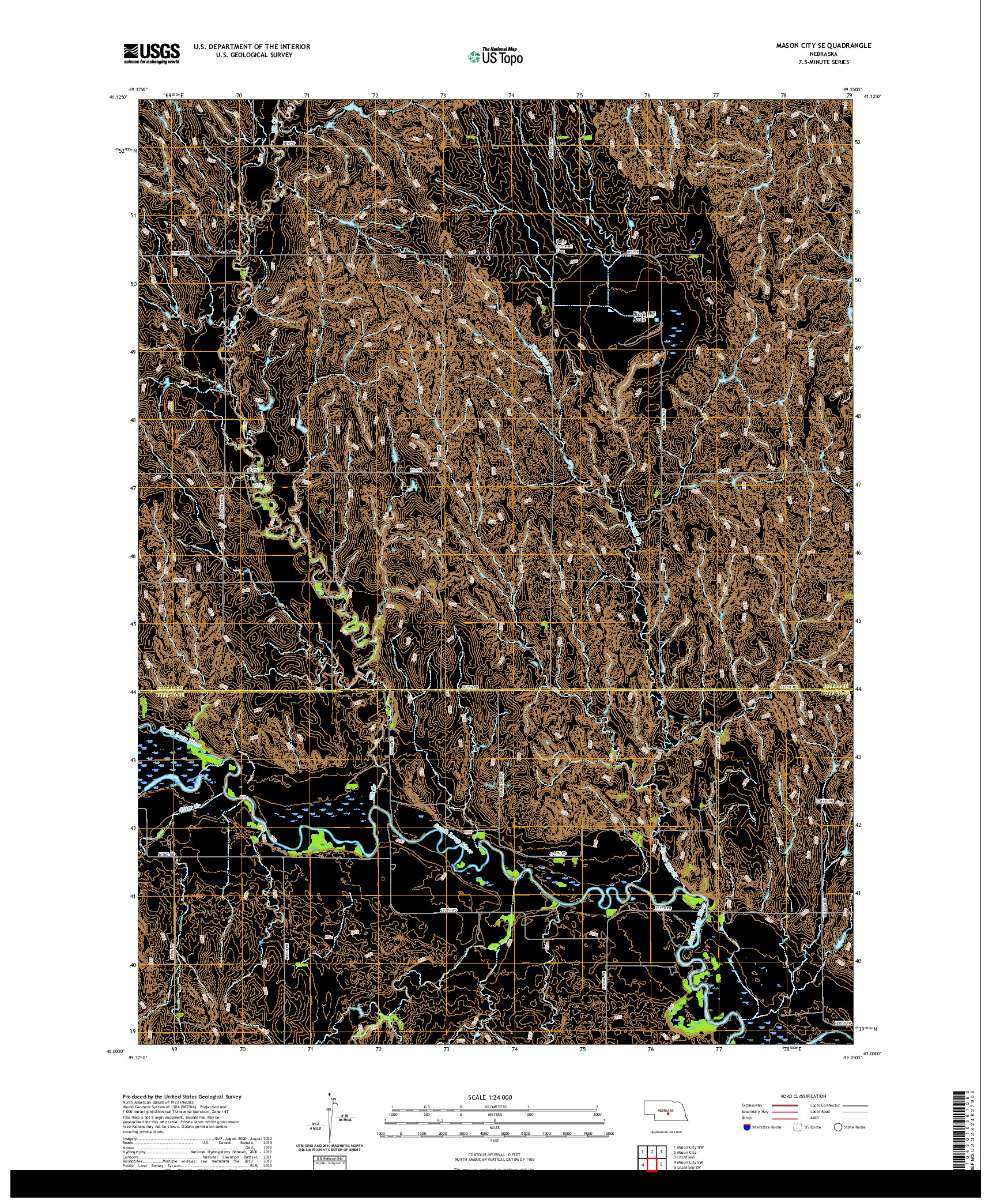 USGS US TOPO 7.5-MINUTE MAP FOR MASON CITY SE, NE 2021
