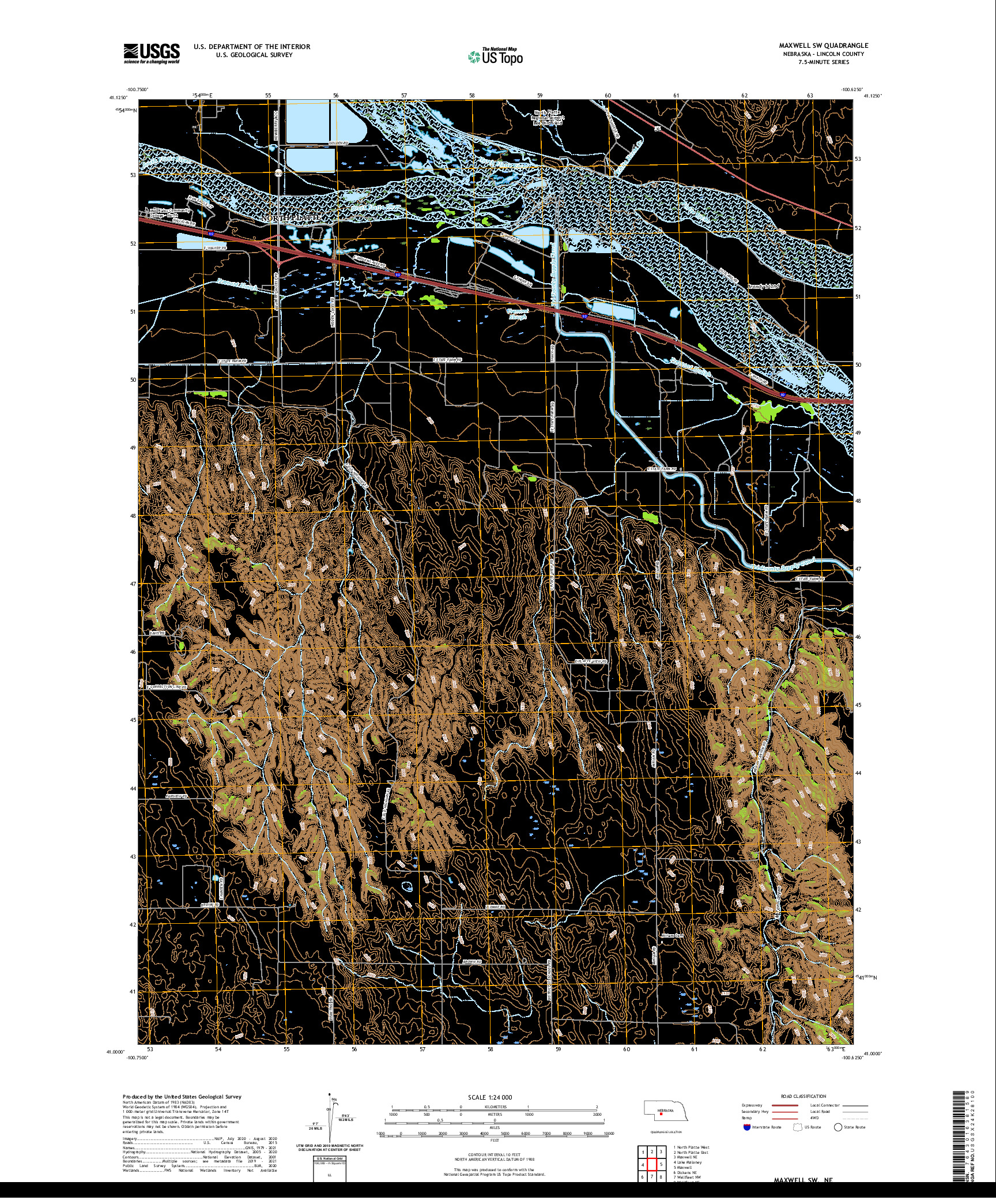 USGS US TOPO 7.5-MINUTE MAP FOR MAXWELL SW, NE 2021