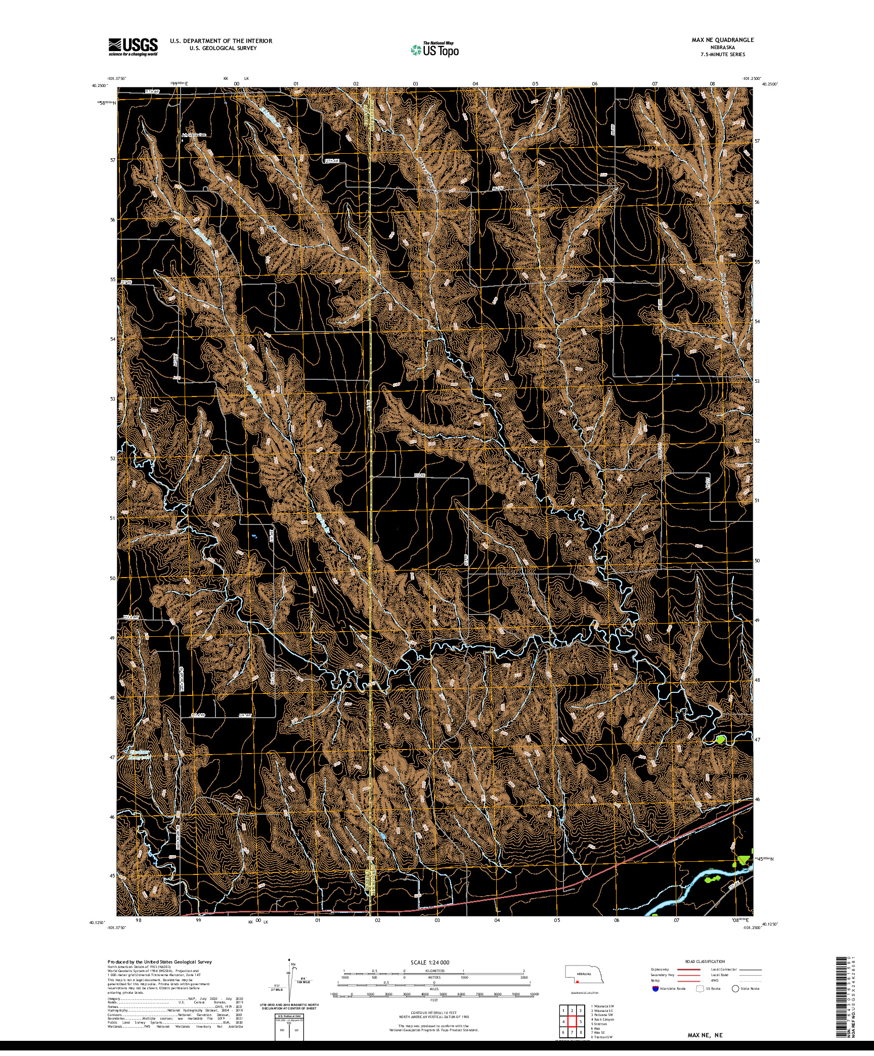 USGS US TOPO 7.5-MINUTE MAP FOR MAX NE, NE 2021