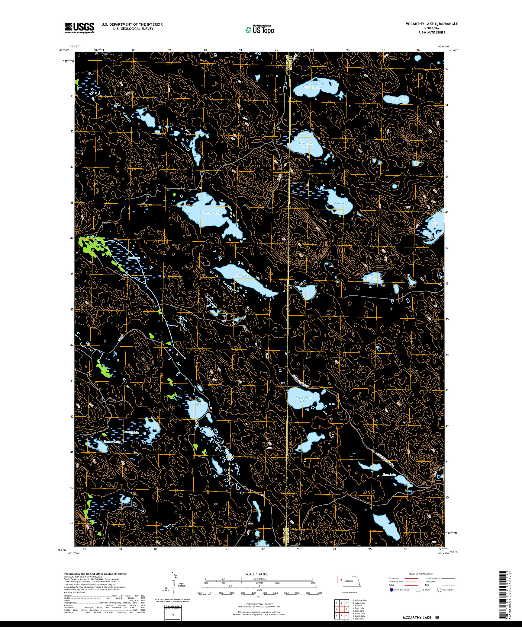 USGS US TOPO 7.5-MINUTE MAP FOR MCCARTHY LAKE, NE 2021