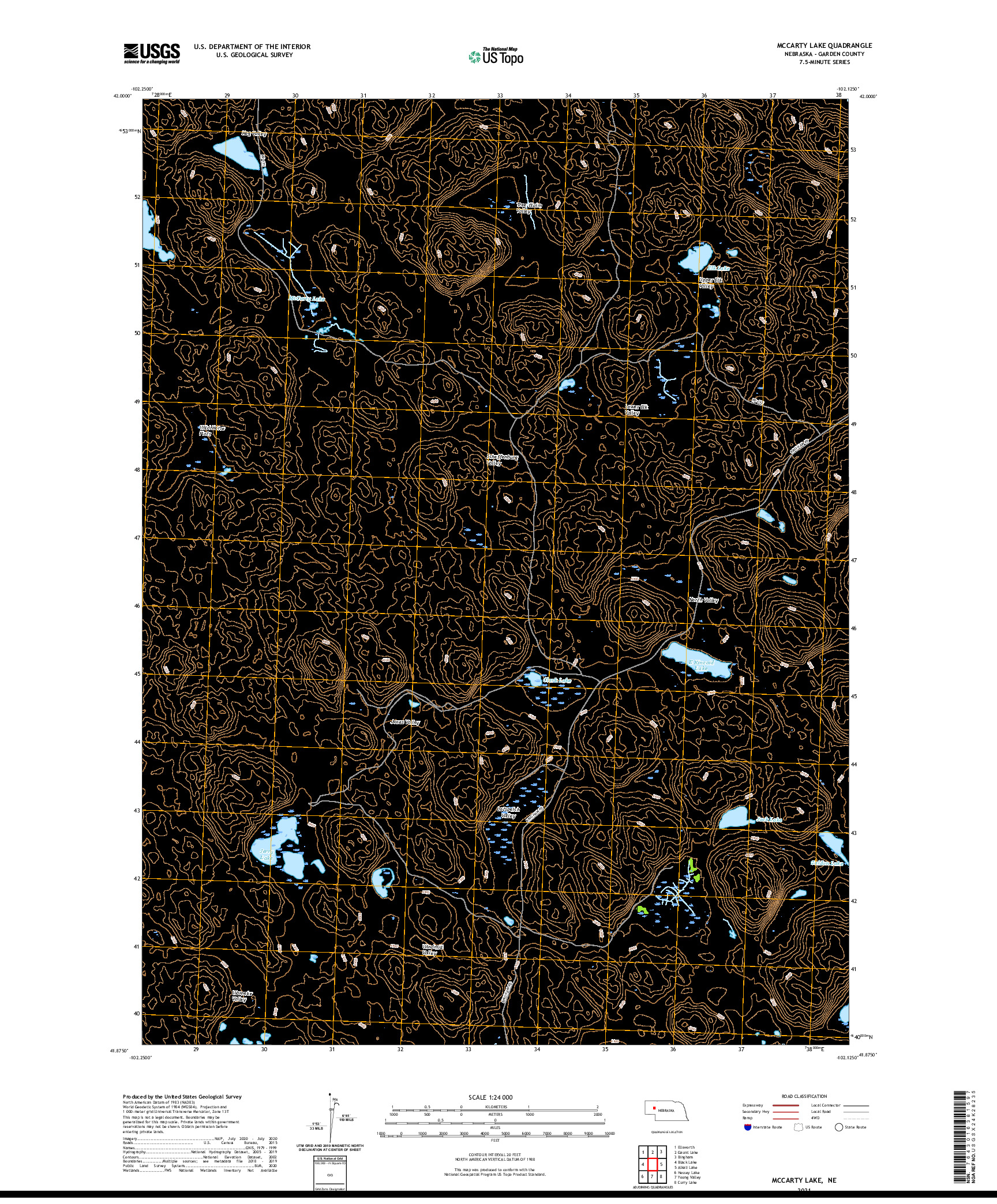 USGS US TOPO 7.5-MINUTE MAP FOR MCCARTY LAKE, NE 2021