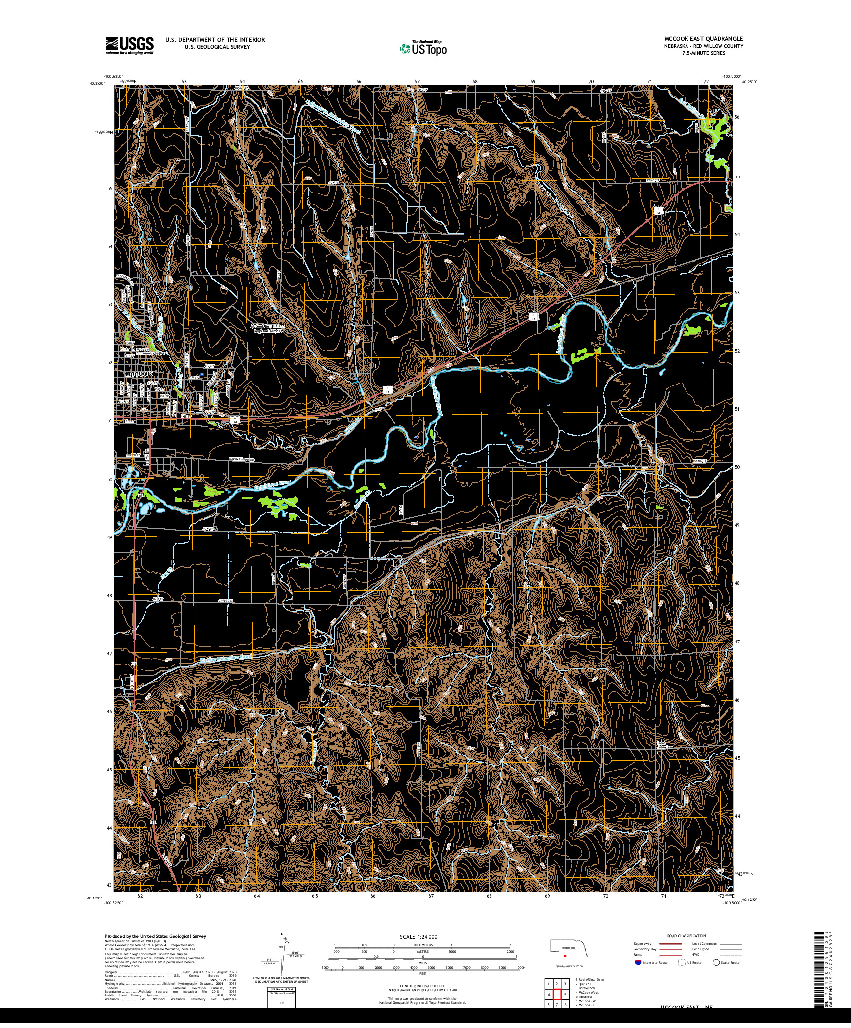 USGS US TOPO 7.5-MINUTE MAP FOR MCCOOK EAST, NE 2021