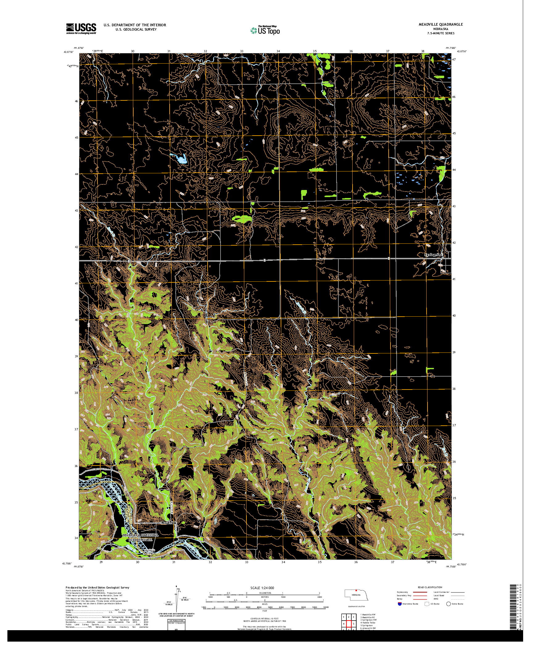 USGS US TOPO 7.5-MINUTE MAP FOR MEADVILLE, NE 2021