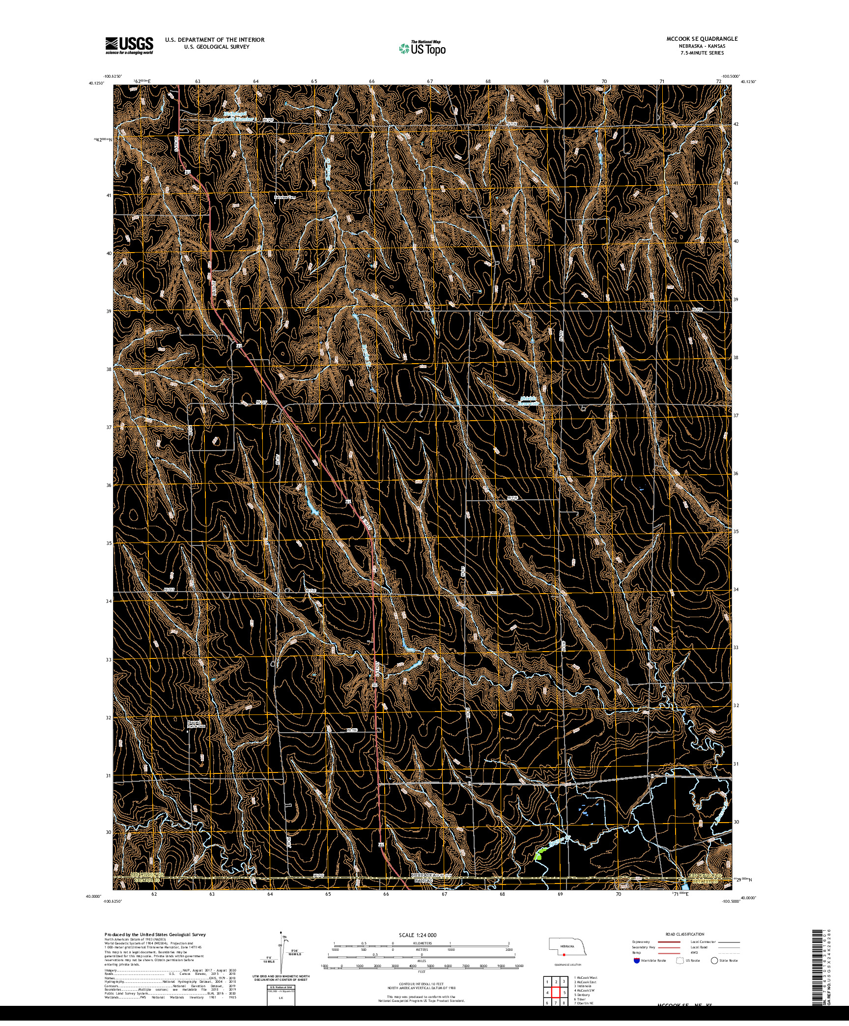 USGS US TOPO 7.5-MINUTE MAP FOR MCCOOK SE, NE,KS 2021