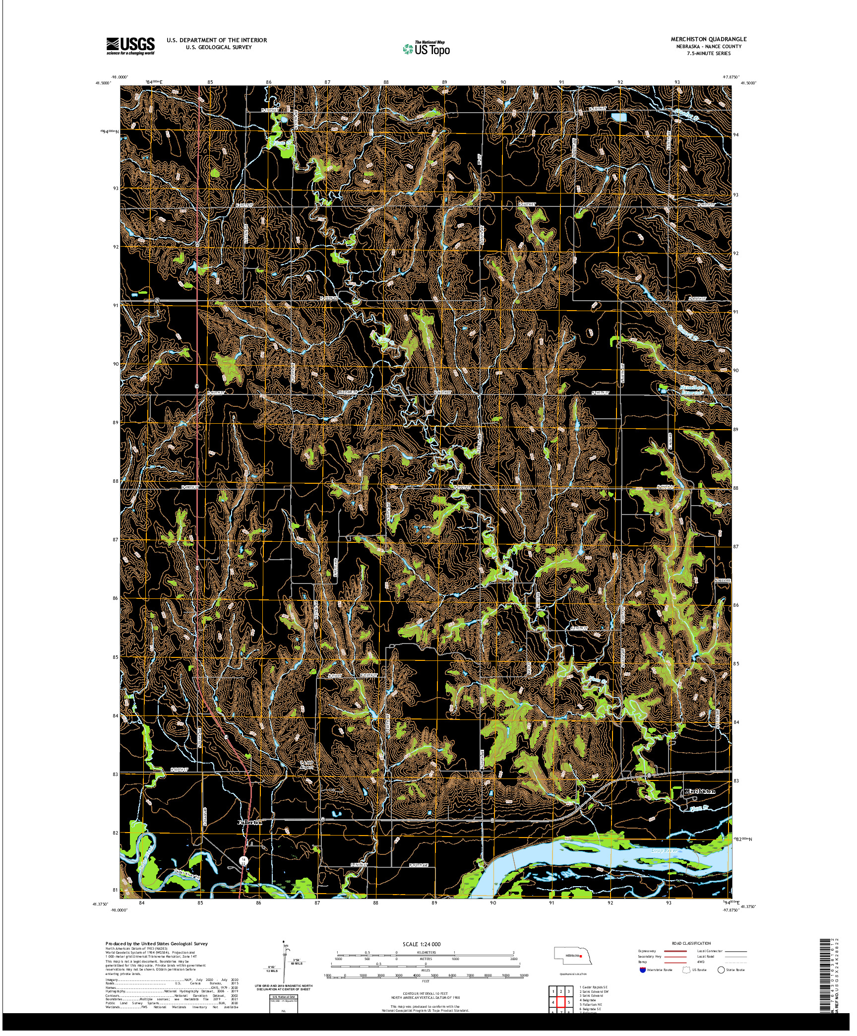 USGS US TOPO 7.5-MINUTE MAP FOR MERCHISTON, NE 2021